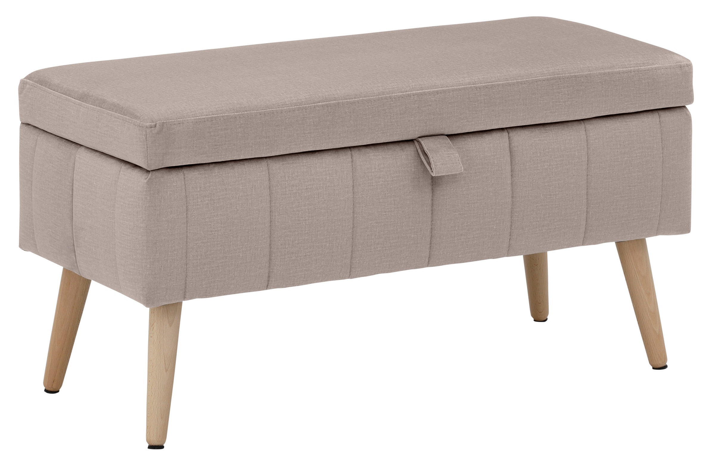 OTTO home Truhenbank "AMIRA Sitzbank mit Stauraum, Maße B/T/H: 81/36/43 cm" mit Staufach, in 3 Bezugsqualitäten mit feiner Steppung