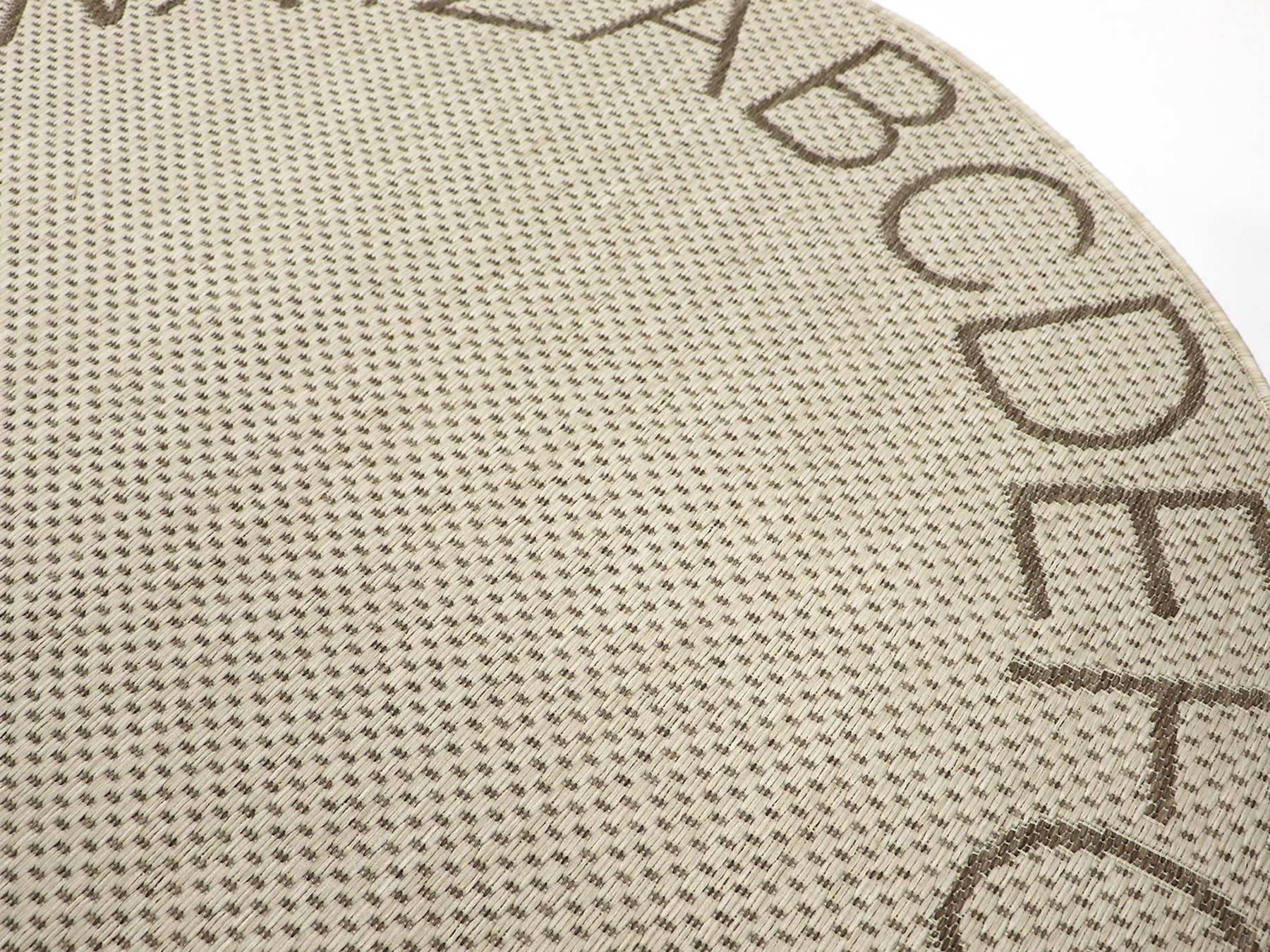 Primaflor-Ideen in Textil Kinderteppich »CABANE - ABC«, rund, Flachgewebe, ABC Buchstaben Bordüre, In- und Outdoor geeignet