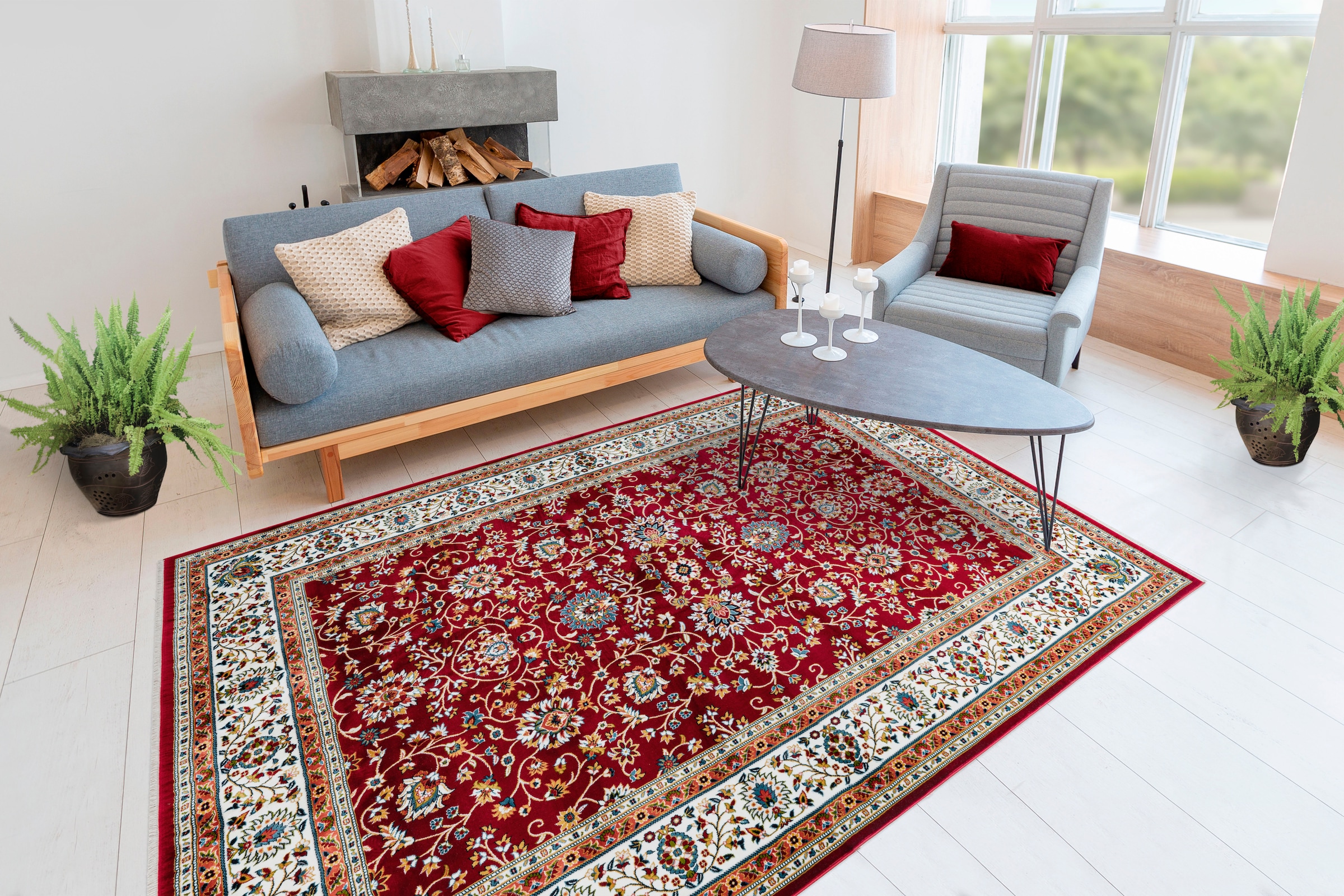 LALEE Teppich »Classic 701«, rechteckig, 11 mm Höhe, Kurzflor, Orient-Optik, mit Fransen, Wohnzimmer