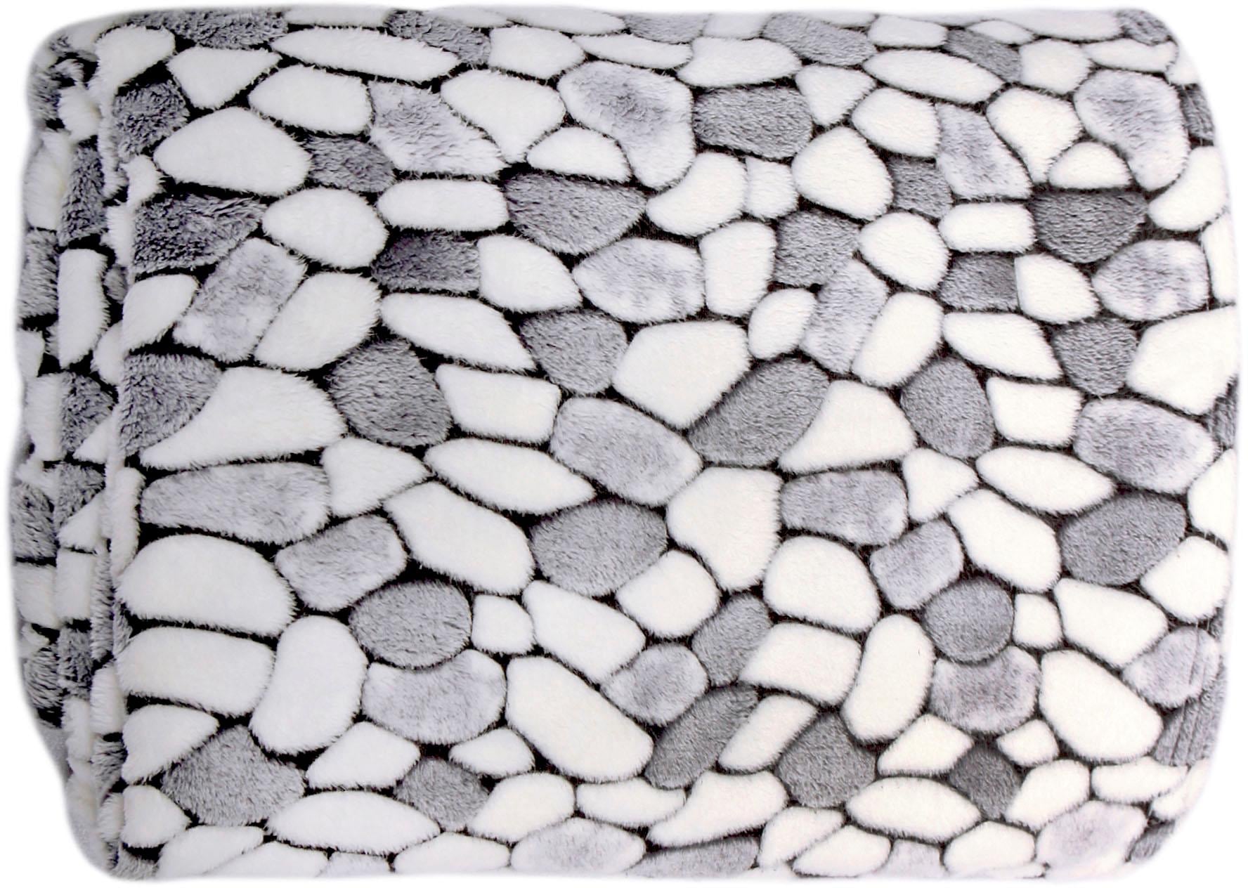 Wohndecke »Stone«, kuschelig weiche Coral Fleece Decke in Steinoptik, Kuscheldecke