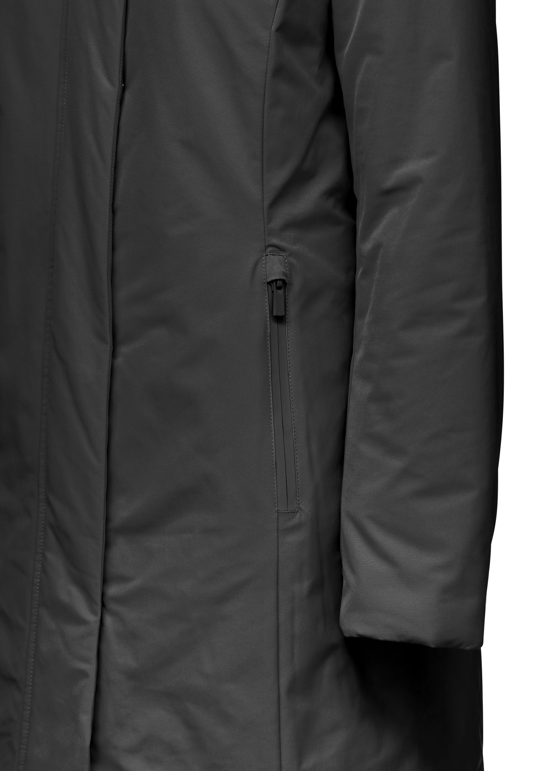 Geox Langjacke »SPHERICA«, mit Kapuze, mit Kapuze, Reissverschlusstaschen, verdeckter Reissverschluss & Drucker