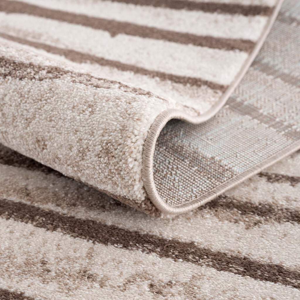 Carpet City Teppich »Moda«, rund, 11 mm Höhe, Kurzflor, Streifen-Muster, Weicher Flor