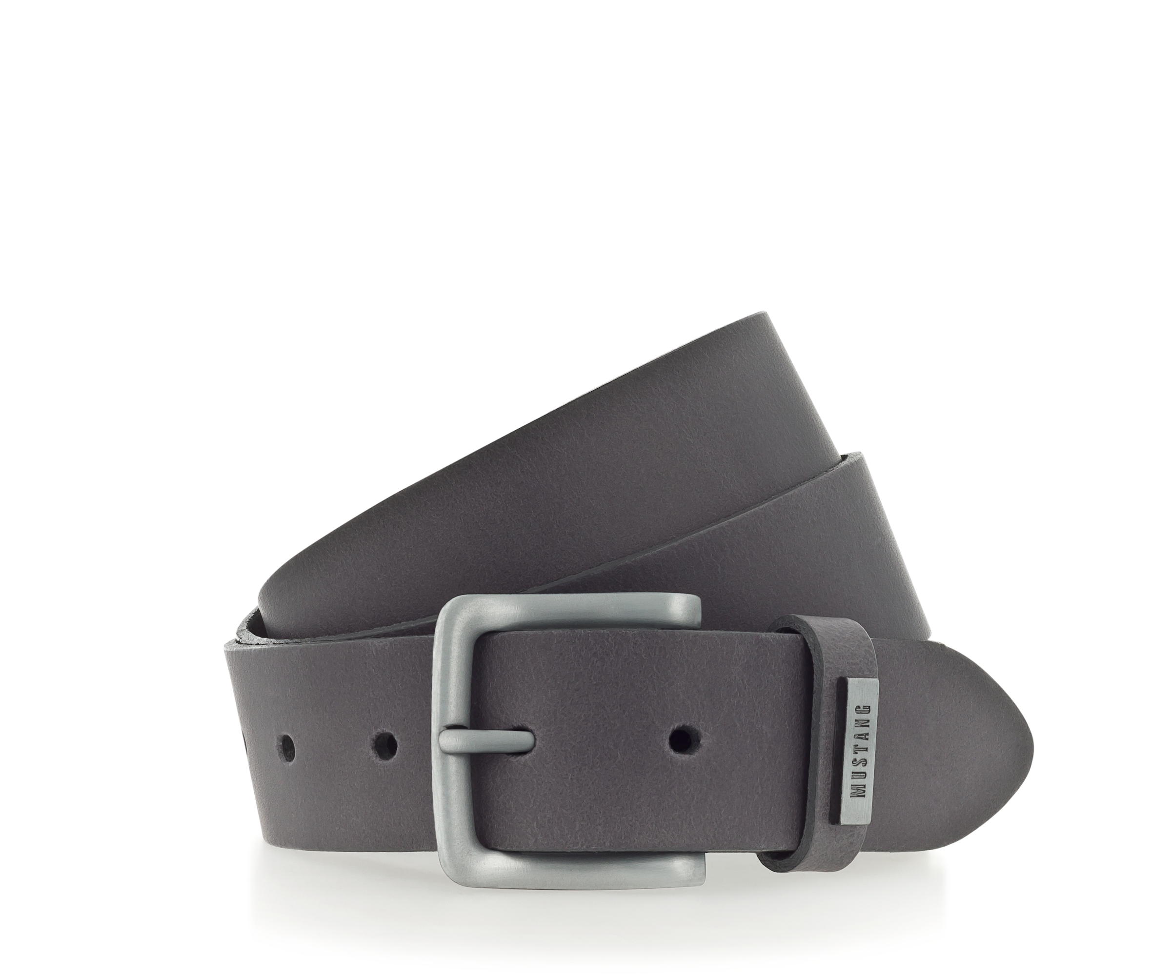 MUSTANG Ledergürtel Mit Metall-Logo auf der Schlaufe, 3,5 cm