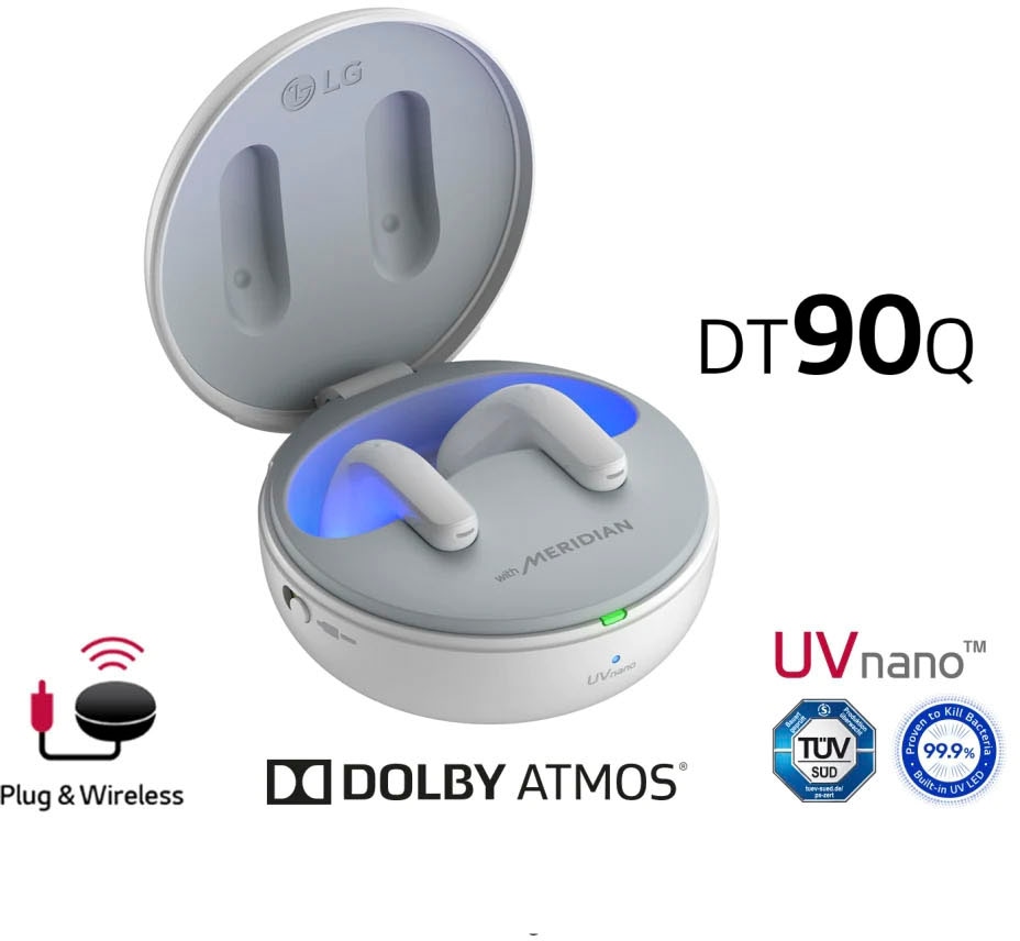 LG In-Ear-Kopfhörer »TONE-DT90Q«, Bluetooth, Active Noise Cancelling (ANC)-UV-Reinigung-Sprachsteuerung