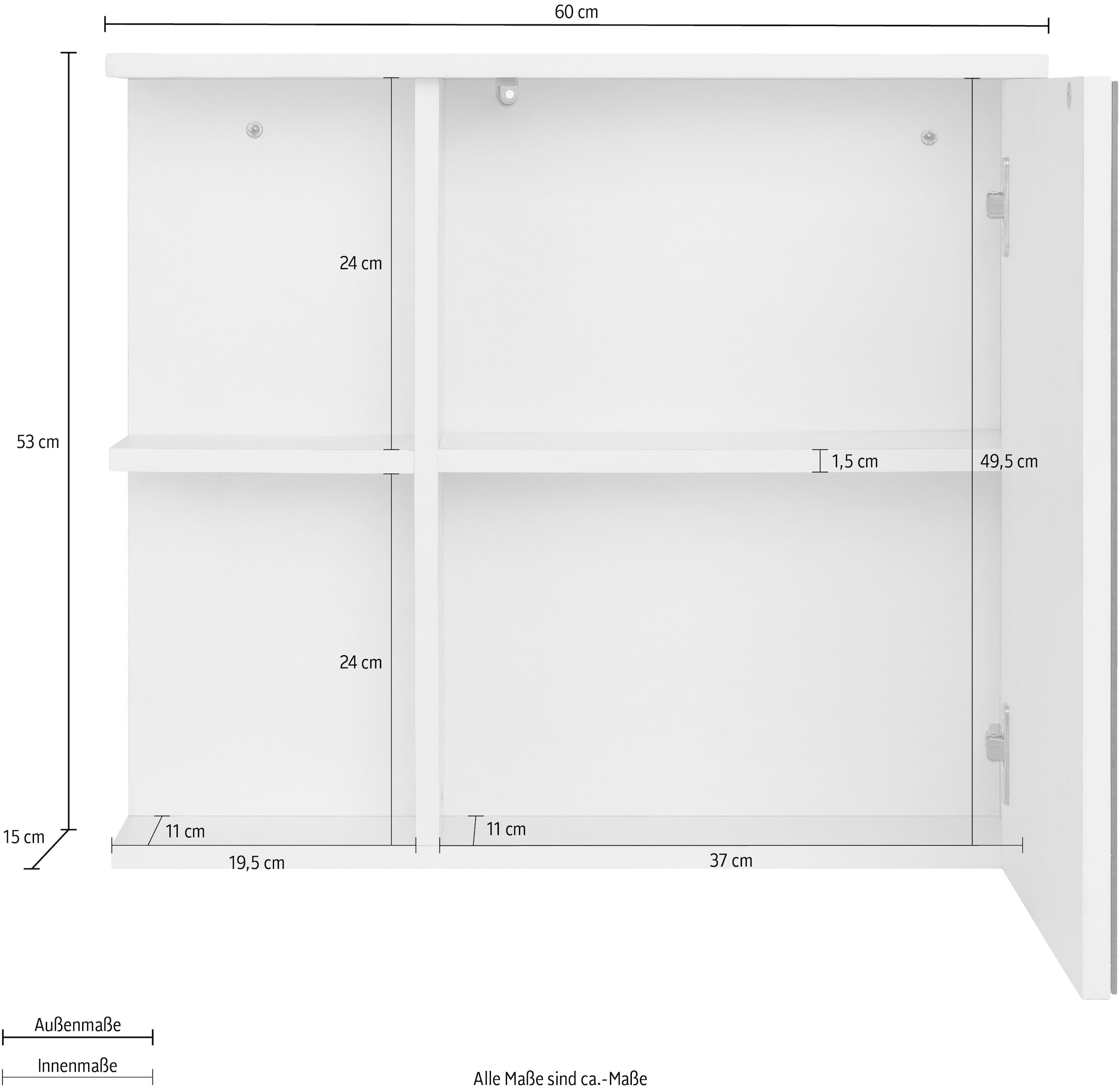 andas Badezimmerspiegelschrank »Stian«, mit Spiegeltür und Push-to-open  Funktion, Breite 60 cm, Höhe 53 cm online kaufen | Jelmoli-Versand