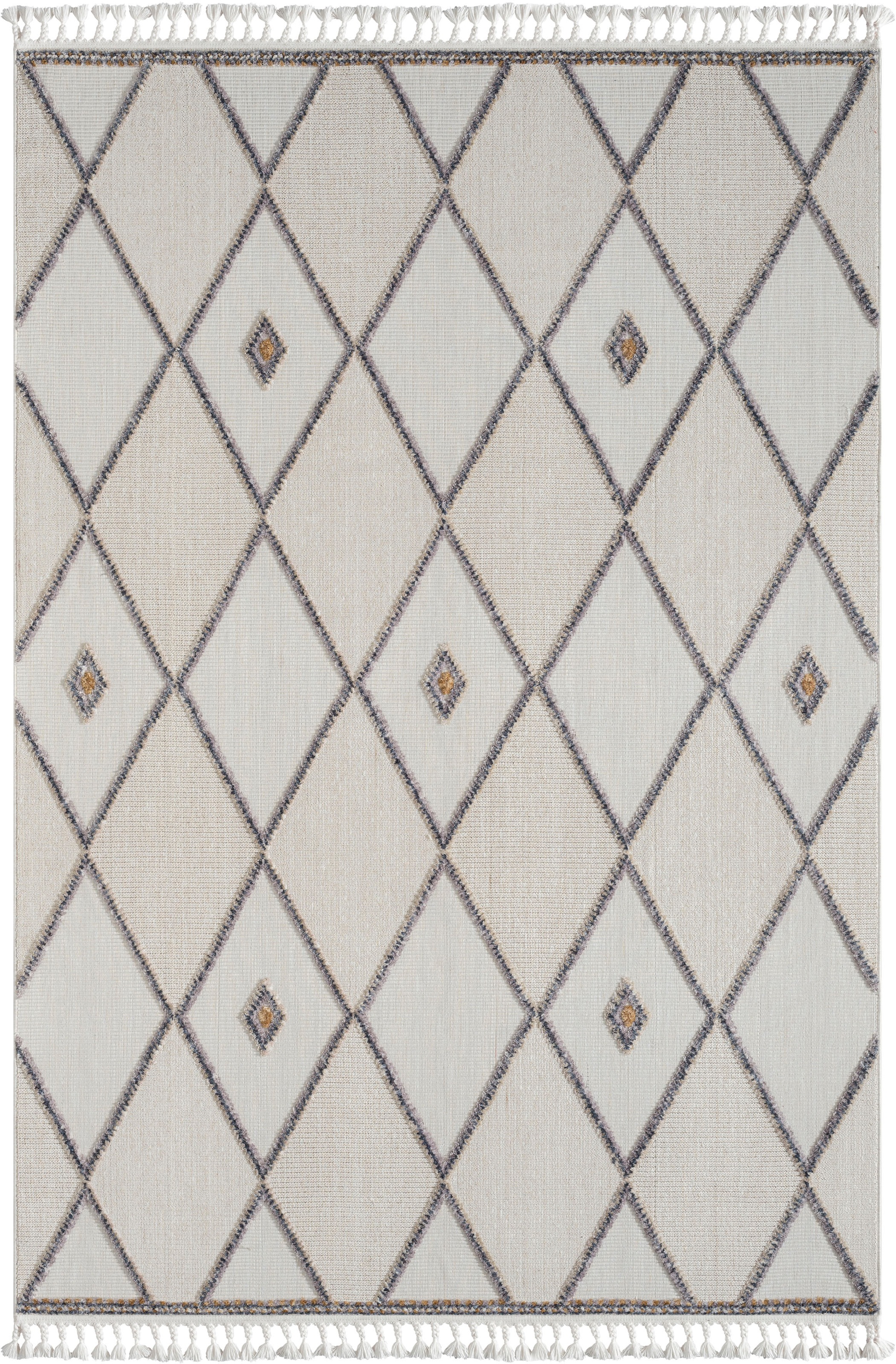 Myflair Möbel & Accessoires Teppich »Luana 2 Lagerräumung«, rechteckig, 10 mm Höhe, Kurzflor, Sisal Optik, mit Fransen, besonders weich durch Microfaser