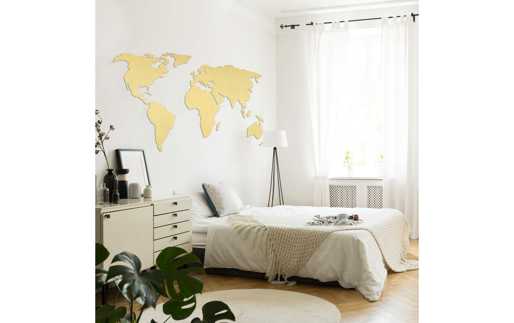Wandtattoo »Trenddeko 3D Weltkarte 150 x 74 cm, Goldfarben«
