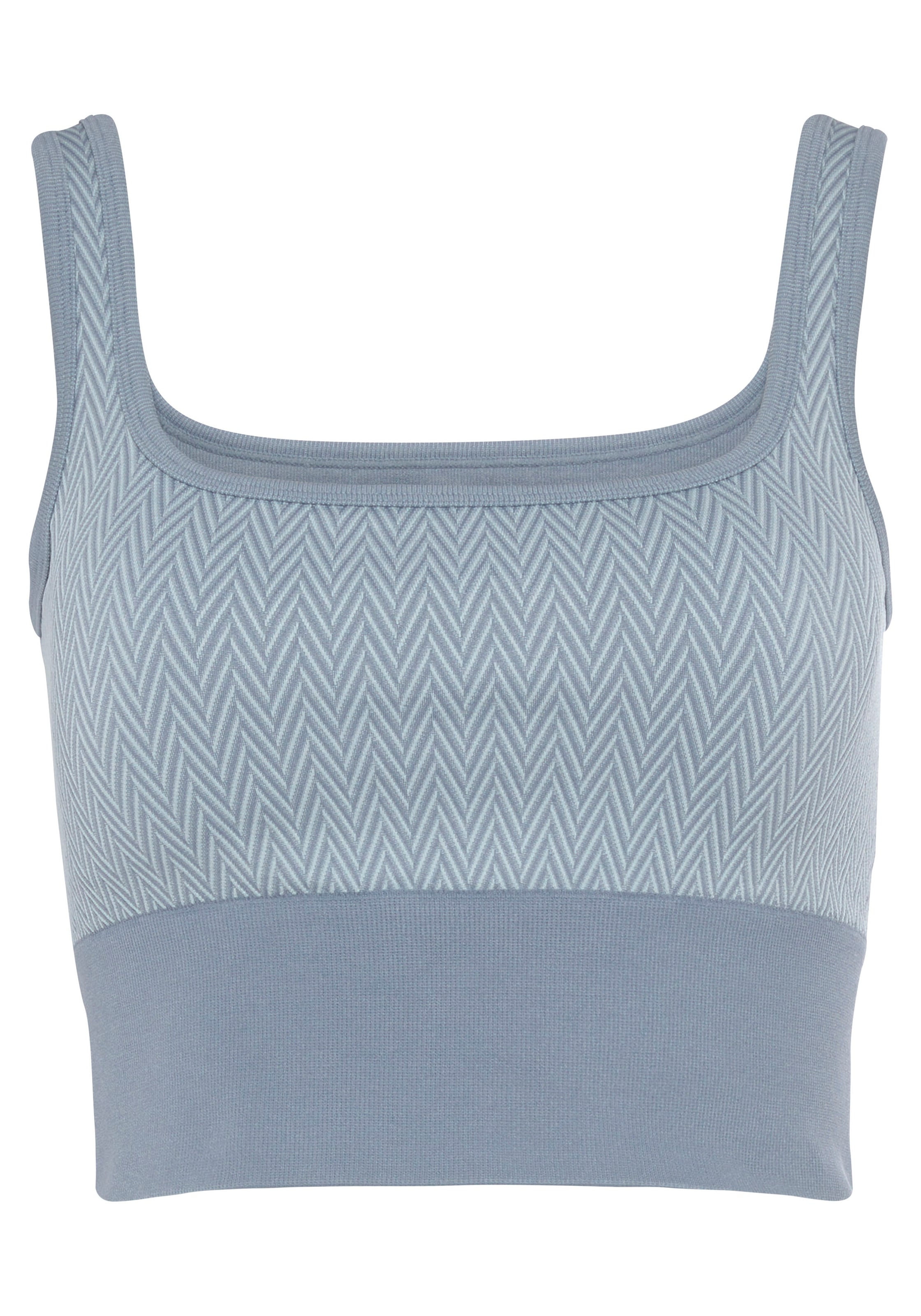 Vivance active Crop-Top »-Sporttop«, mit breitem Bündchen und Jacquardmuster