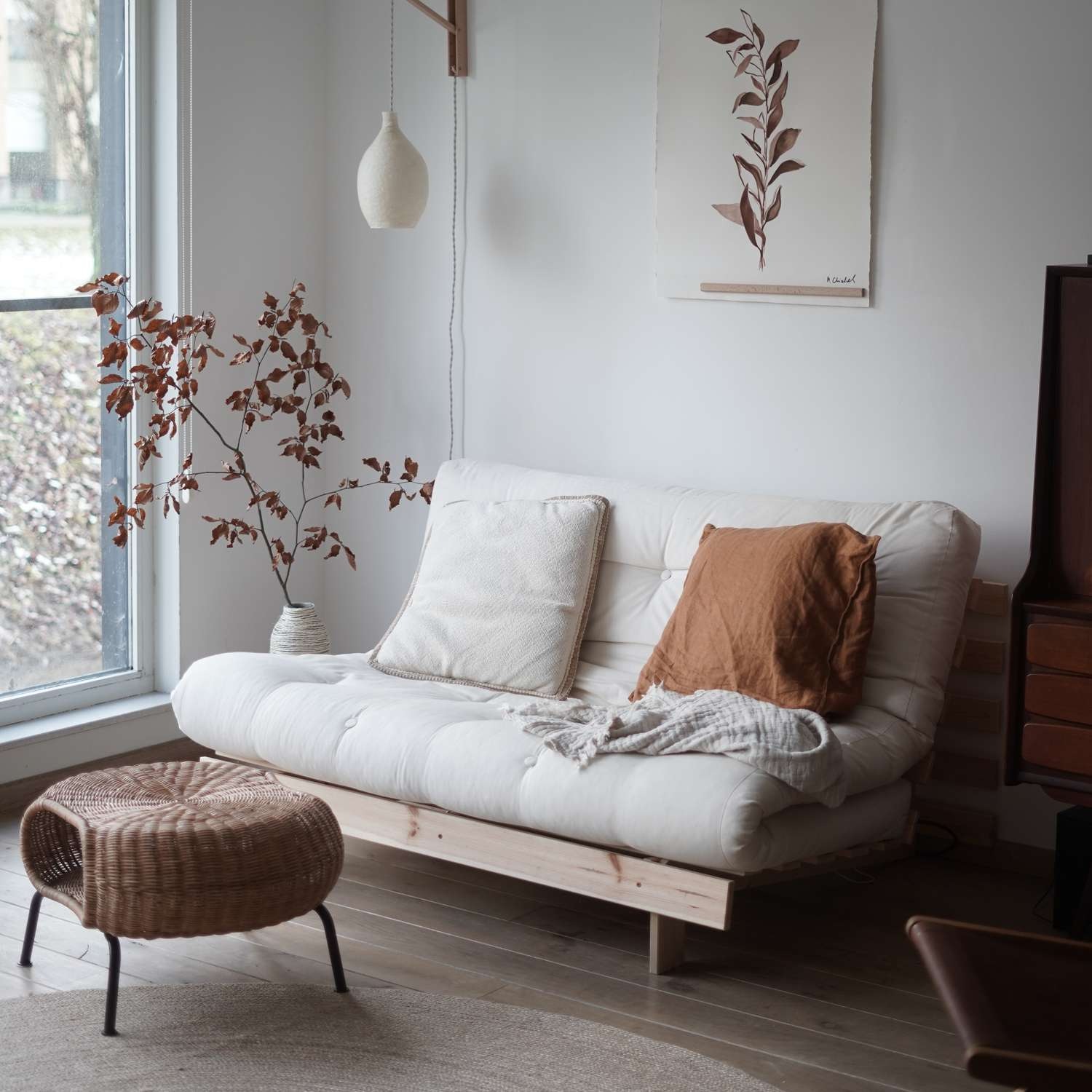 Karup Design Daybett »Daybett Roots Schlafsofa – Gästebett & Sofa aus FSC®-Kiefer«, Inkl. Futonmatratze, in mehreren Grössen & Farben erhältlich