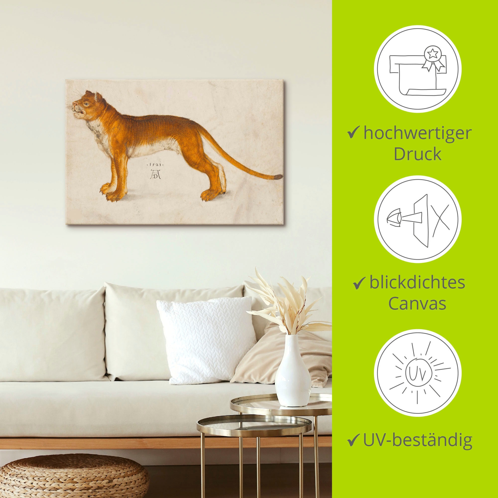 Artland Wandbild »Löwin. 1521«, Raubkatzen, (1 St.), als Alubild, Leinwandbild, Wandaufkleber oder Poster in versch. Grössen