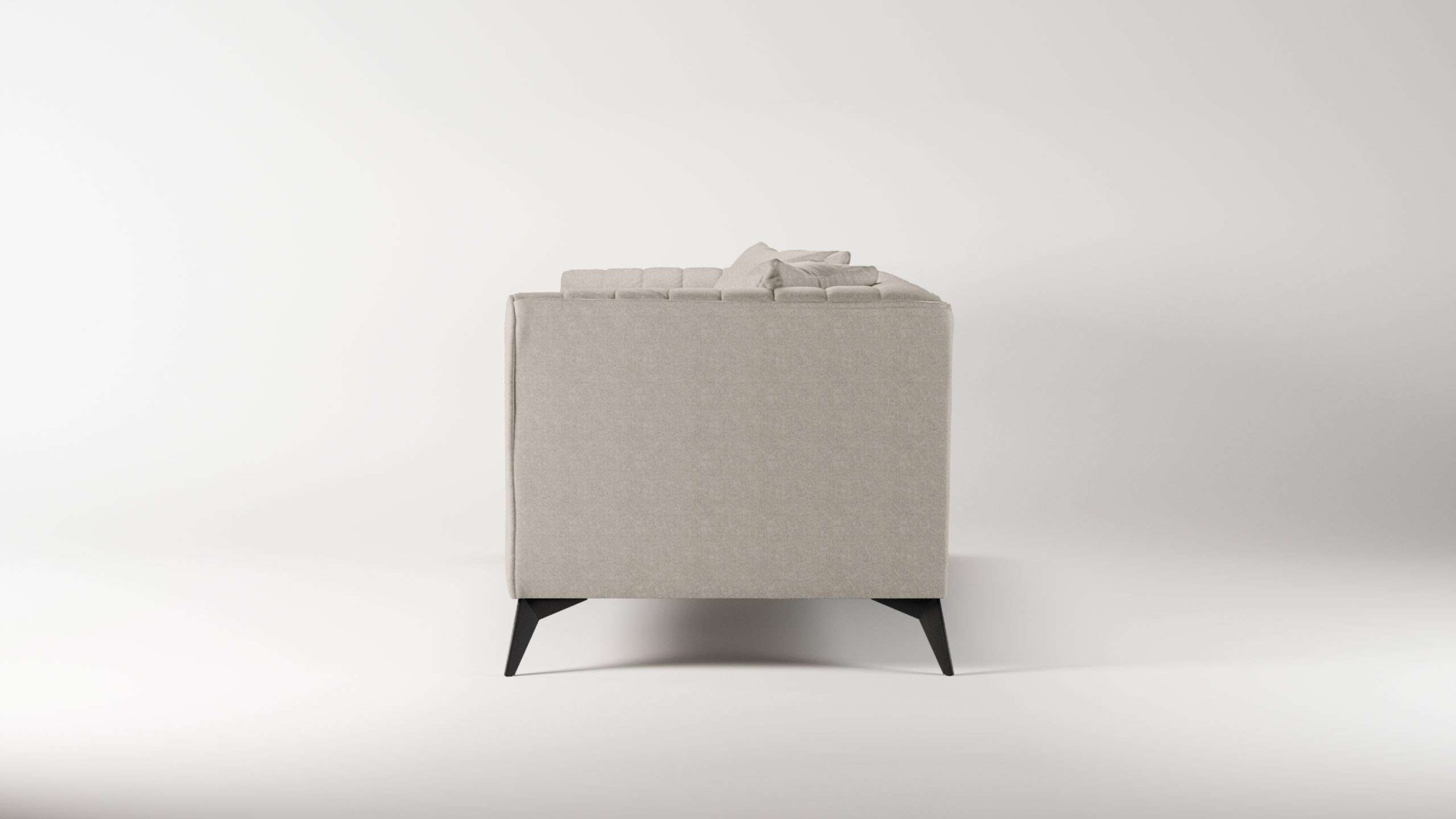 Places of Style 3-Sitzer »MATTHEW elegantes Designsofa, Masse B/T/H: 201/86/74 cm«, feine Steppung im Rückenbereich, lose Sitzkissen, incl. Zierkissen