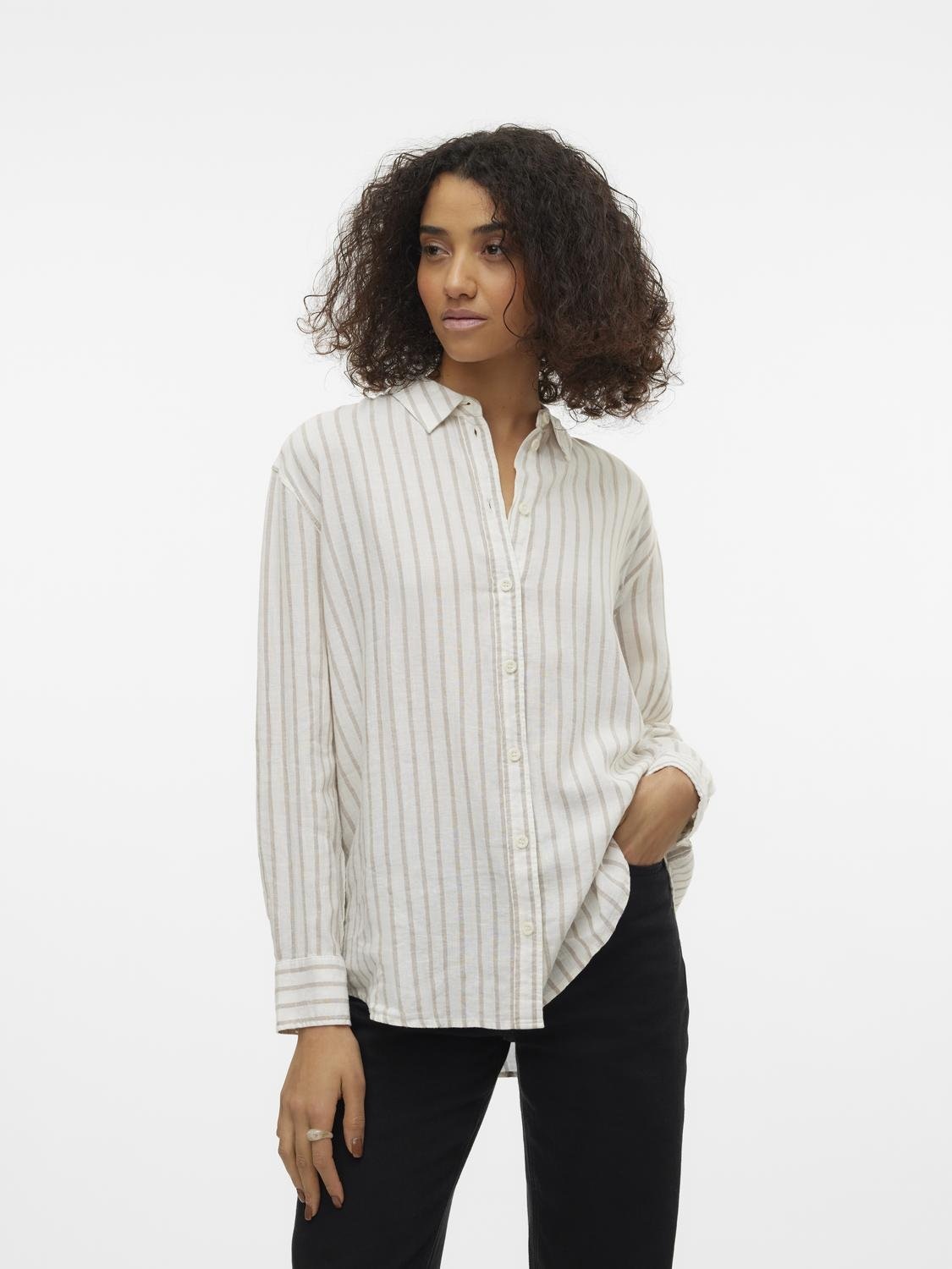 Vero Moda Hemdbluse »VMLINN LINEN LS SHIRT WVN NOOS« hochwertige Qaulität mit Leinen