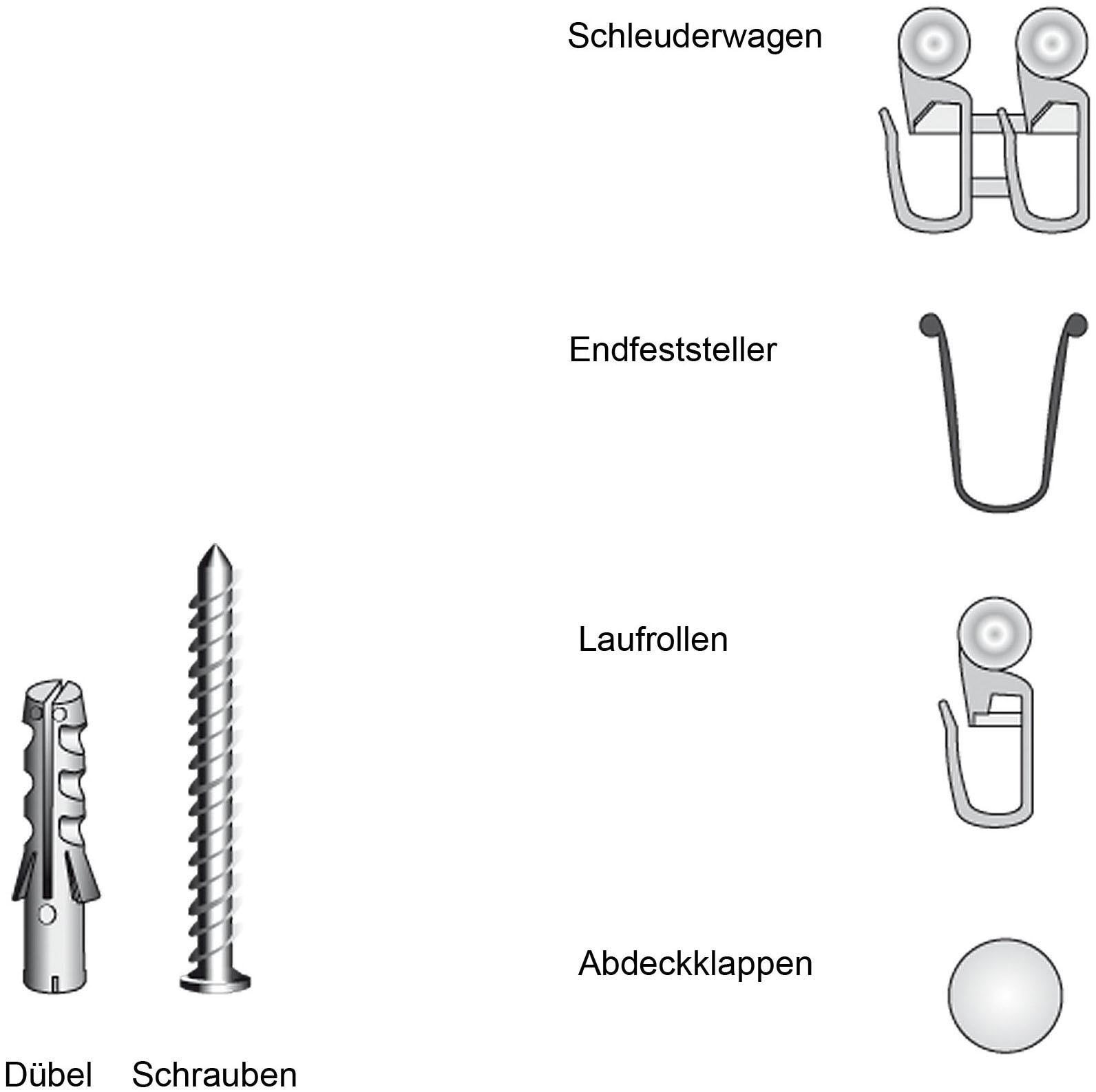 Liedeco Sichtschutzbefestigungen Zubehör-Set »für 1-läufige Gardinenschienen«, (1 St.)