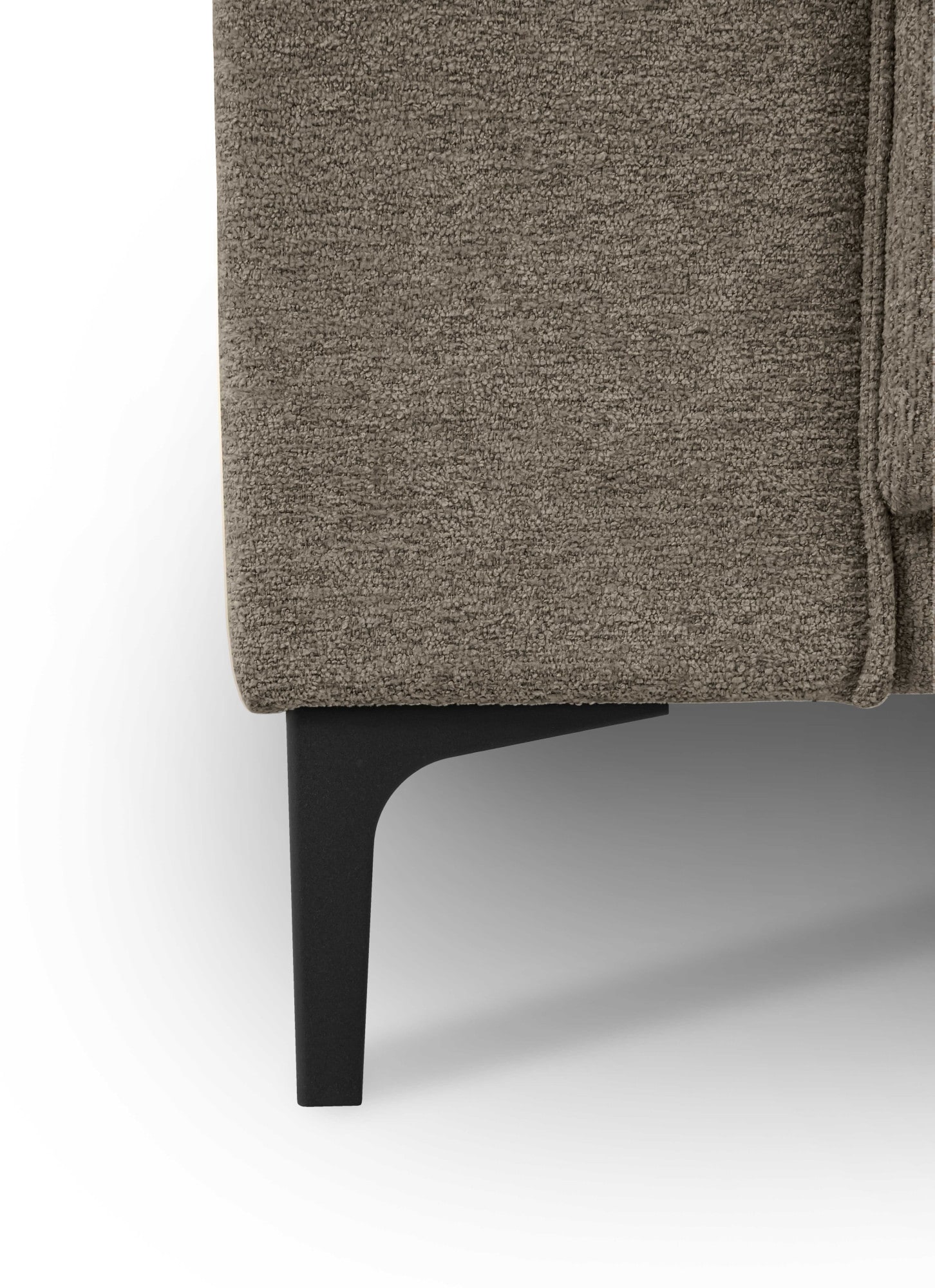 Places of Style 3-Sitzer »3er Sofa Oland, Struktur, Flachgewebe, Luxus-Microfaser, Boucle«, 224 cm, Wellenunterfederung, Skandi-Design, Metallfüsse