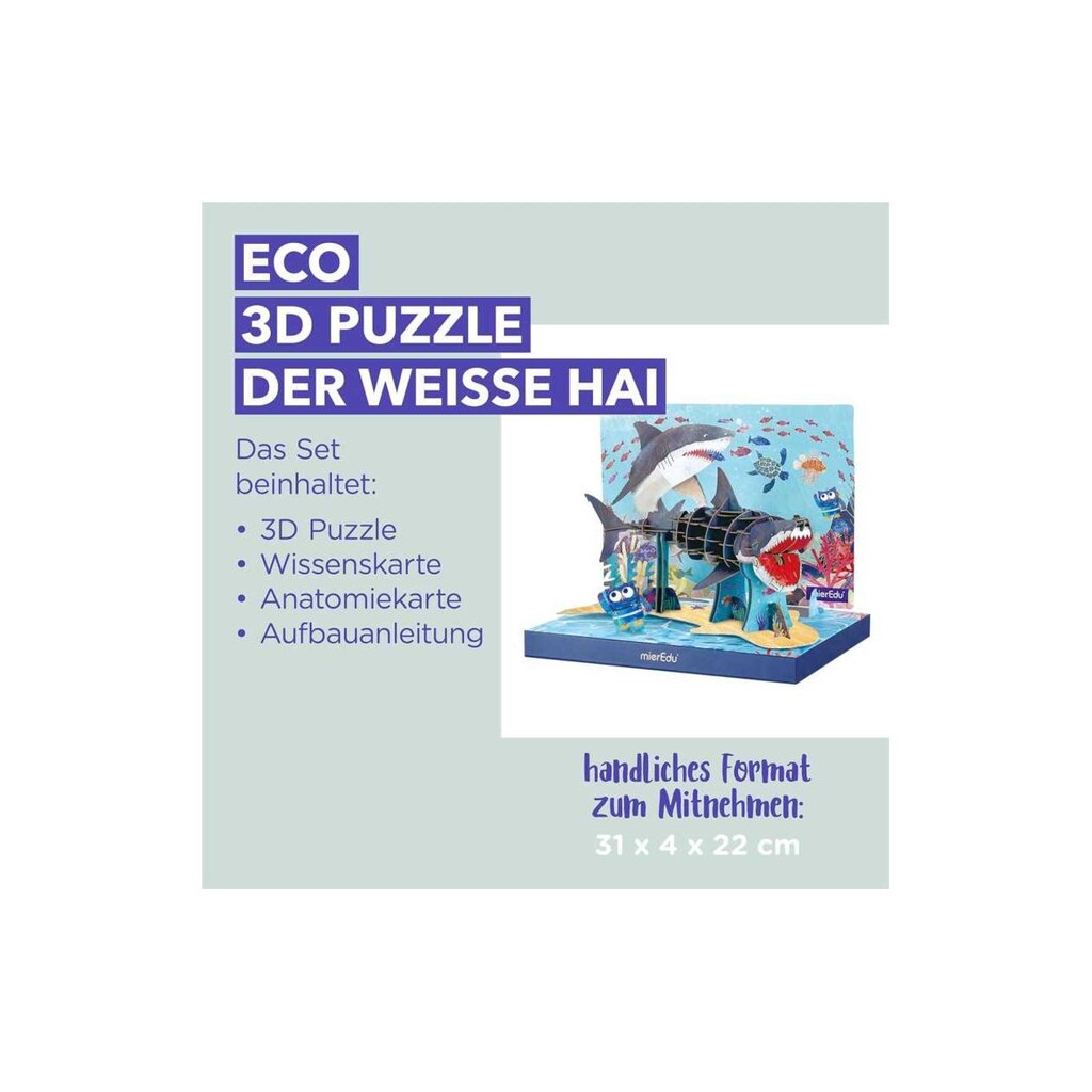 3D-Puzzle »mierEdu Eco – Der weisse Hai«