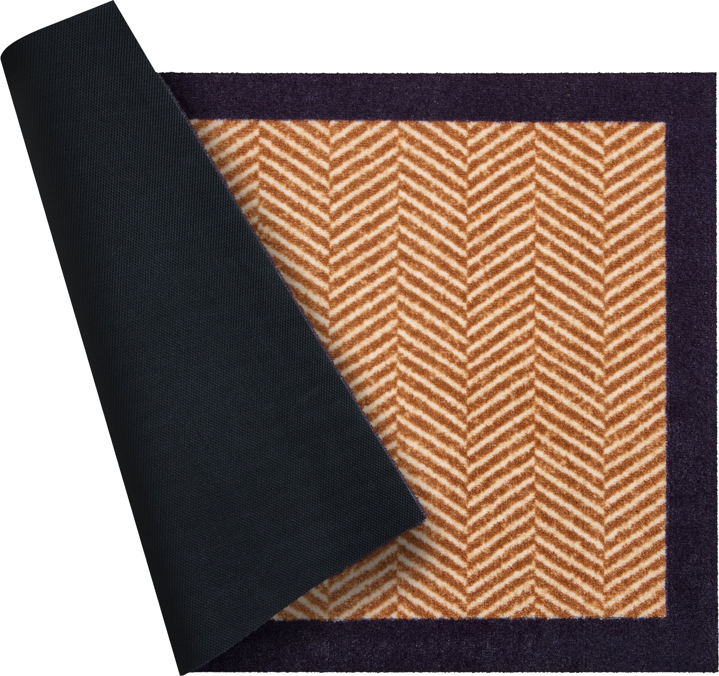 Grund Fussmatte »Herringbone«, rechteckig, 8 mm Höhe, Schmutzfangmatte mit Bordüre, In- und Outdoor geeignet, waschbar