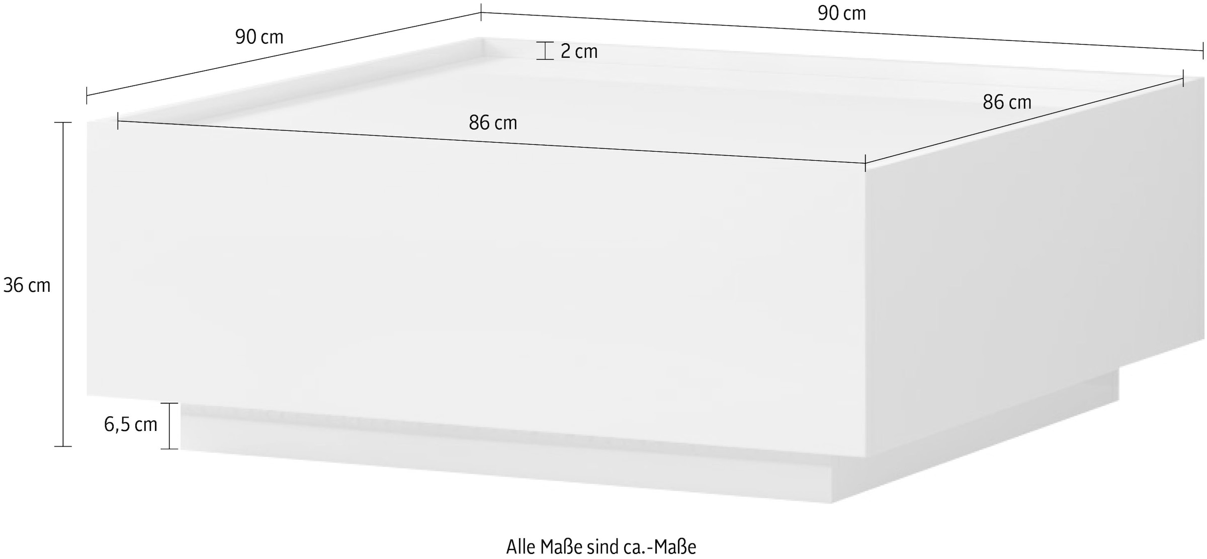 Places of Style Couchtisch »Piano«, hochwertig UV lackiert, mit zwei Schubladen inkl. Soft-Close Funktion