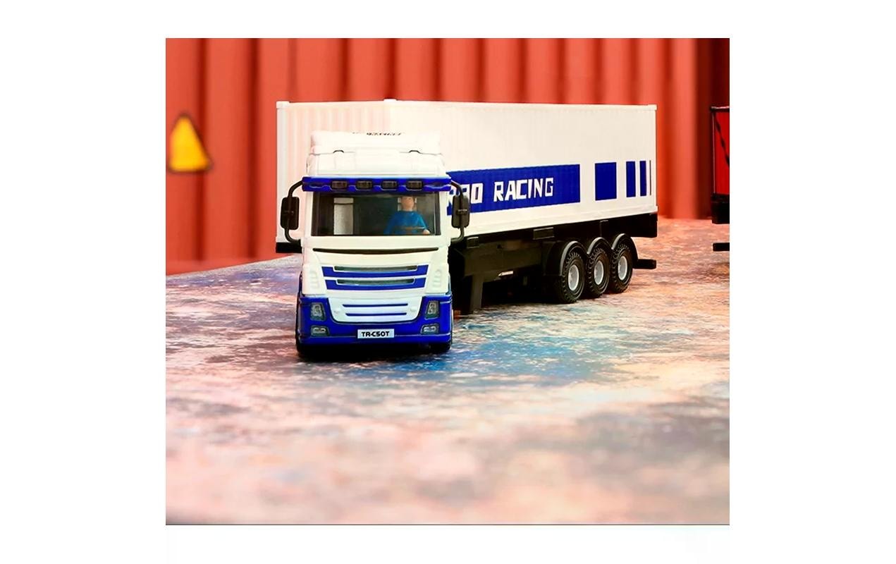 RC-LKW »Turbo Racing Lastwagen C50 mit Anhänger Weiss,«