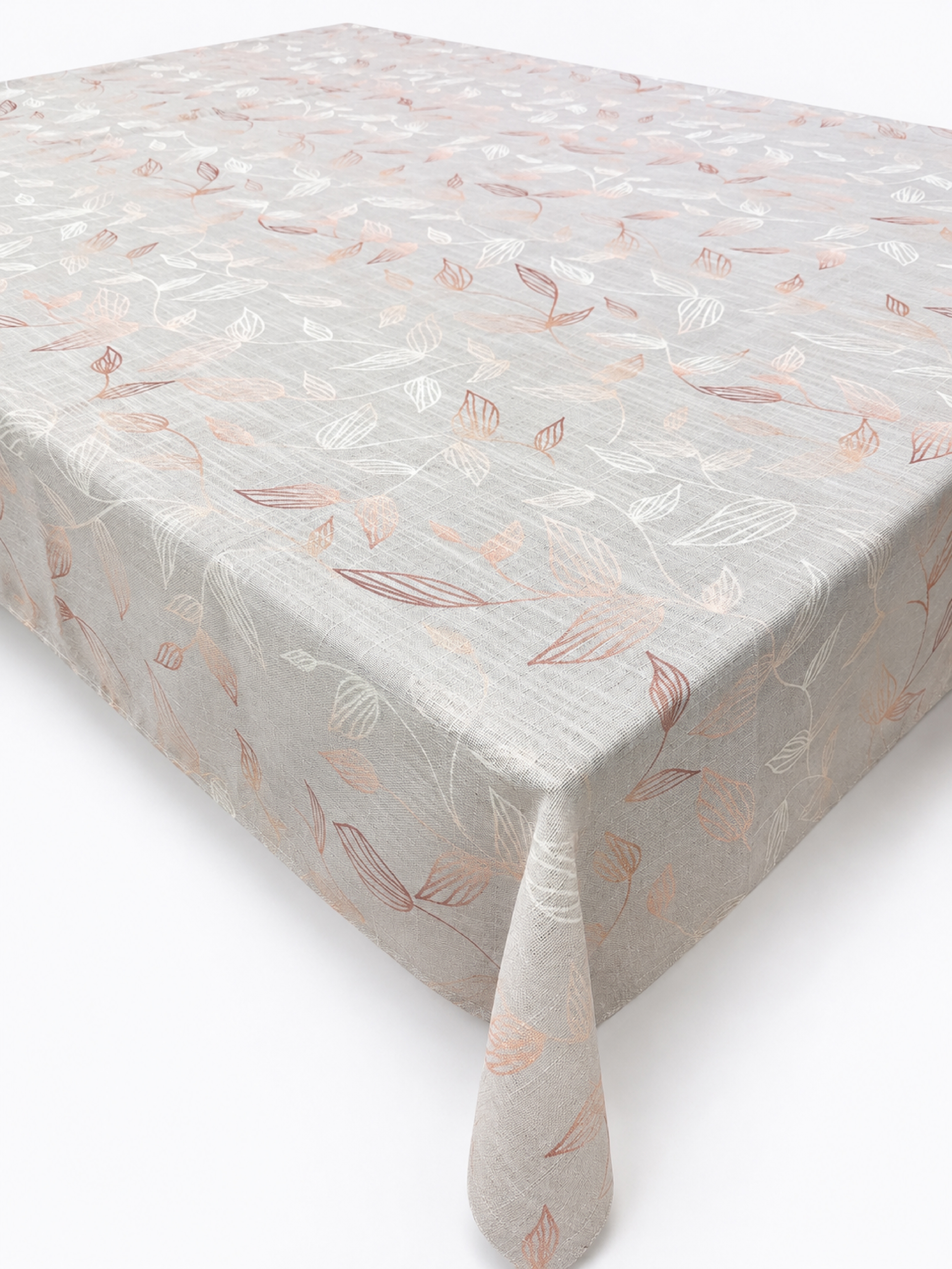 GOODproduct Tischdecke "Raffon" Leinen Optik mit Blattmotiv, verschiedene Grössen