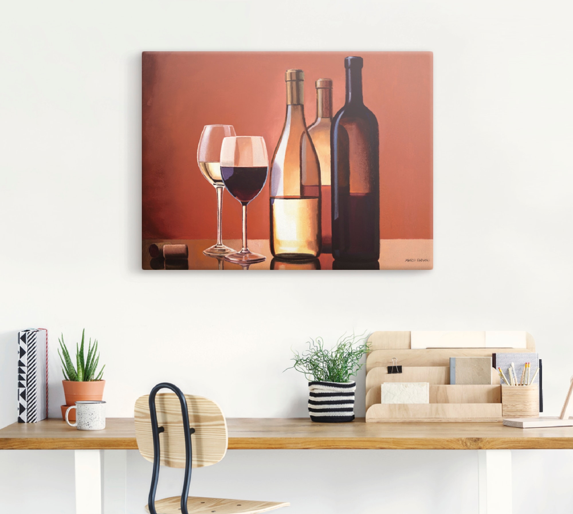 Artland Wandbild »Wein Trio«, Getränke, (1 St.), als Leinwandbild, Wandaufkleber oder Poster in versch. Grössen