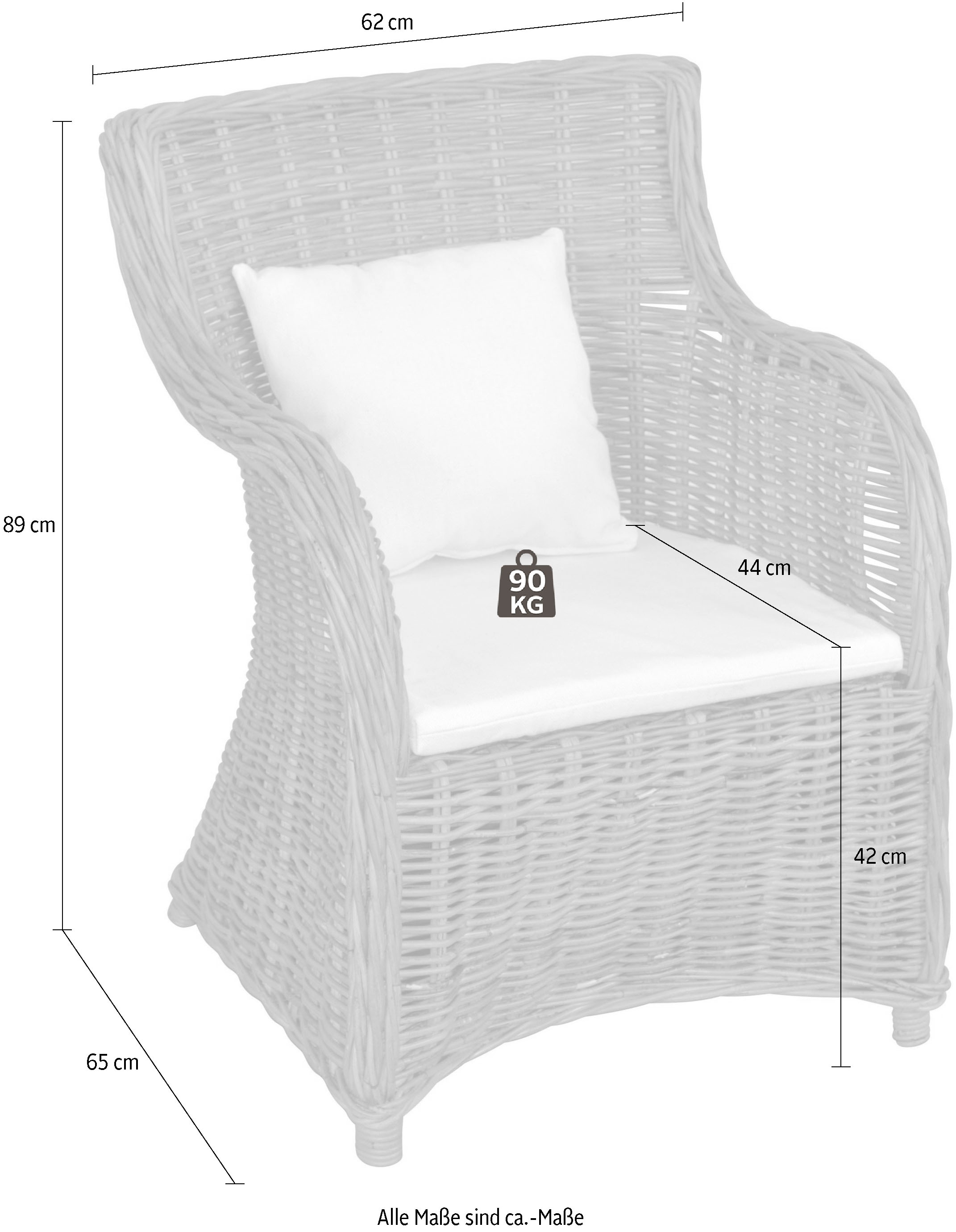 Home affaire Rattanstuhl, aus handgeflochtenem Rattan und grosser  Sitzschale, Breite 62 cm online bestellen | Jelmoli-Versand