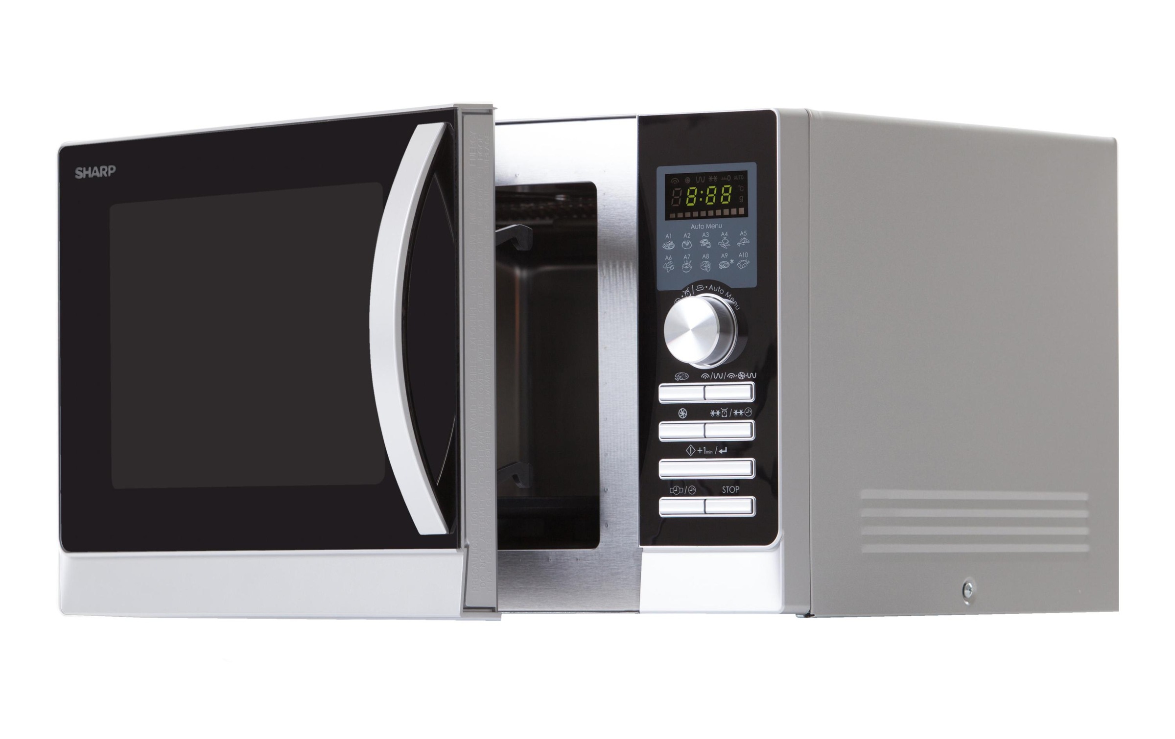 Sharp Mikrowelle »R843INW Schwarz Silberfarben«, 1500 W