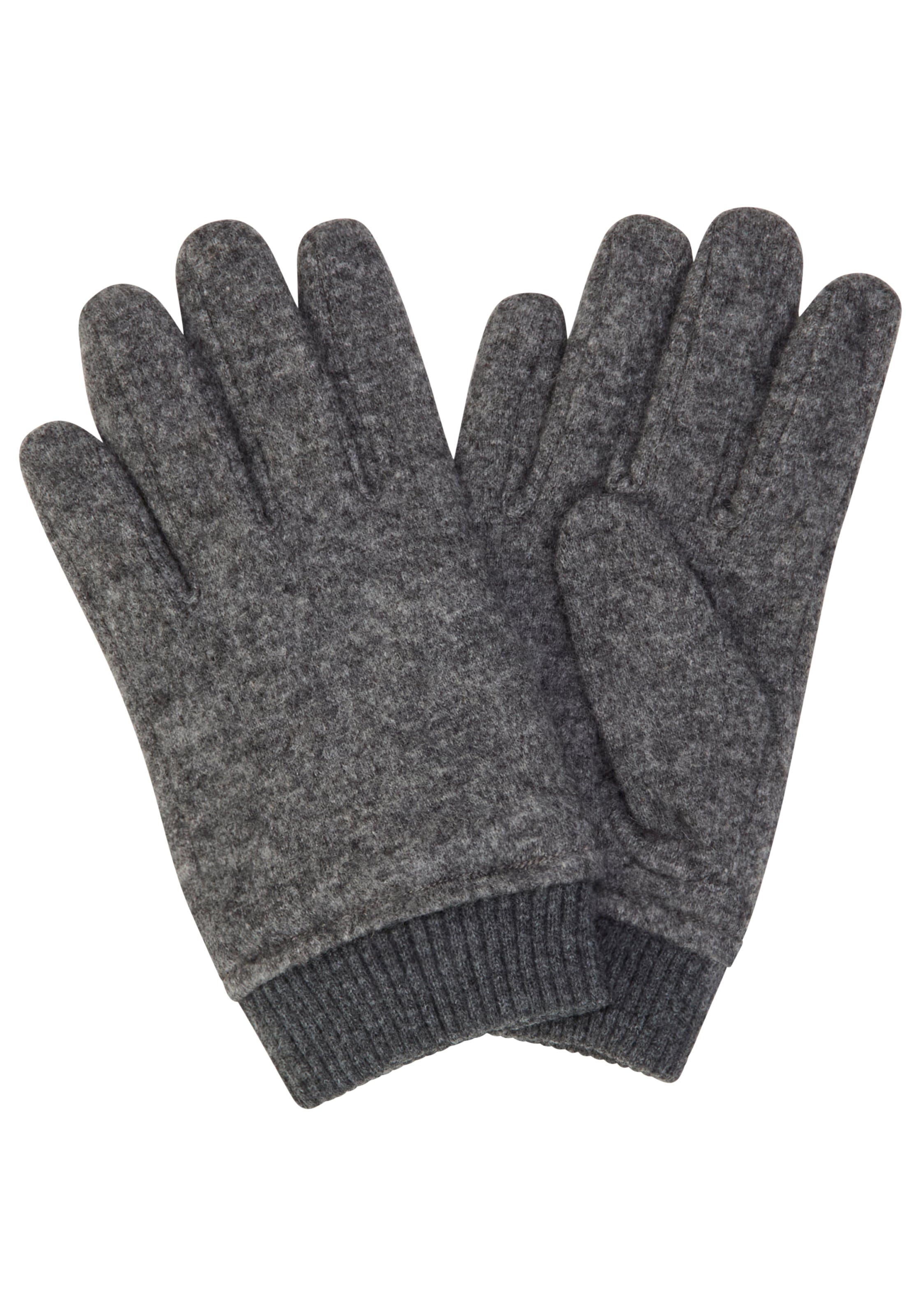 BOSS Strickhandschuhe »Kalsper« mit Labelaufnäher aus Leder