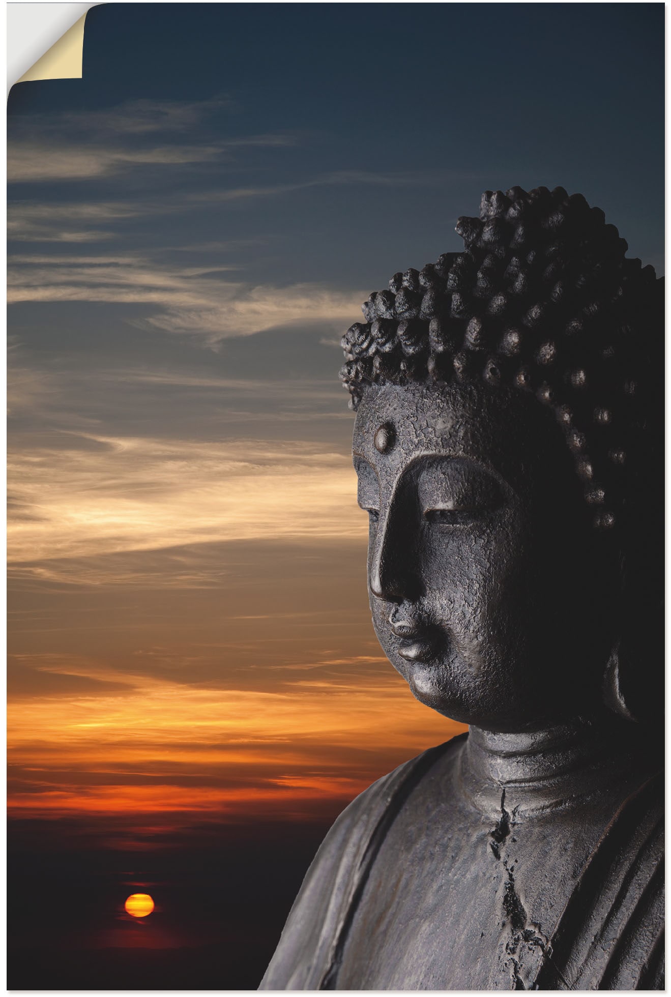 Buddhismus, oder Jelmoli-Versand Wandaufkleber Statue Artland Wandbild | Grössen (1 St.), in Leinwandbild, vor Alubild, versch. Sonnenuntergang«, online als kaufen »Buddha Poster