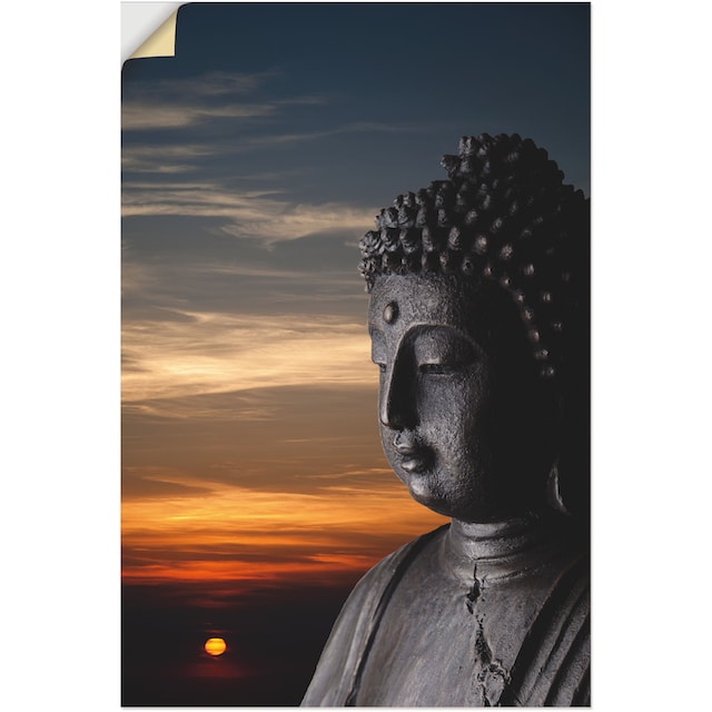 Artland Wandbild »Buddha Statue vor Sonnenuntergang«, Buddhismus, (1 St.),  als Alubild, Leinwandbild, Wandaufkleber oder Poster in versch. Grössen  online kaufen | Jelmoli-Versand