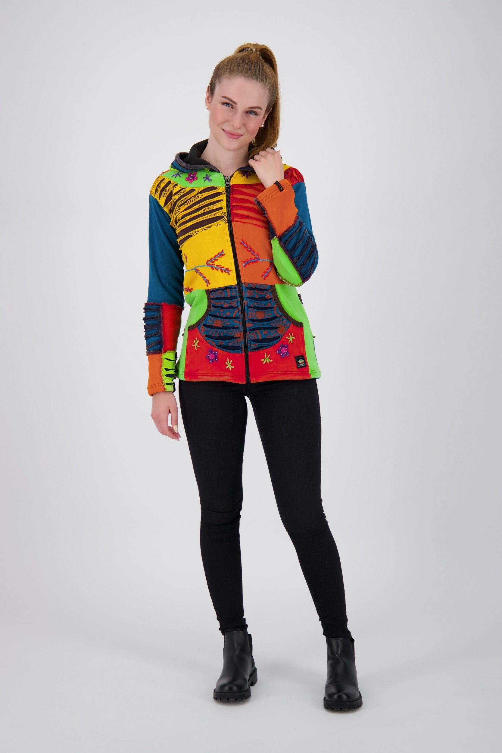 ankerglut Fleecejacke »Patchwork Multicolor NUNAVUT II NEW FLOWER POWER«