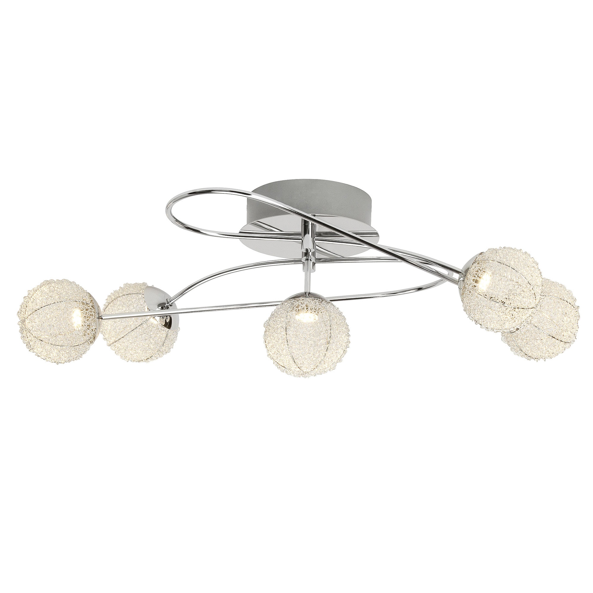 Brilliant Deckenleuchte »Dajana«, 5 flammig, Leuchtmittel LED-Modul LED fest integriert, LED Deckenlampe 5flg chrom/alu