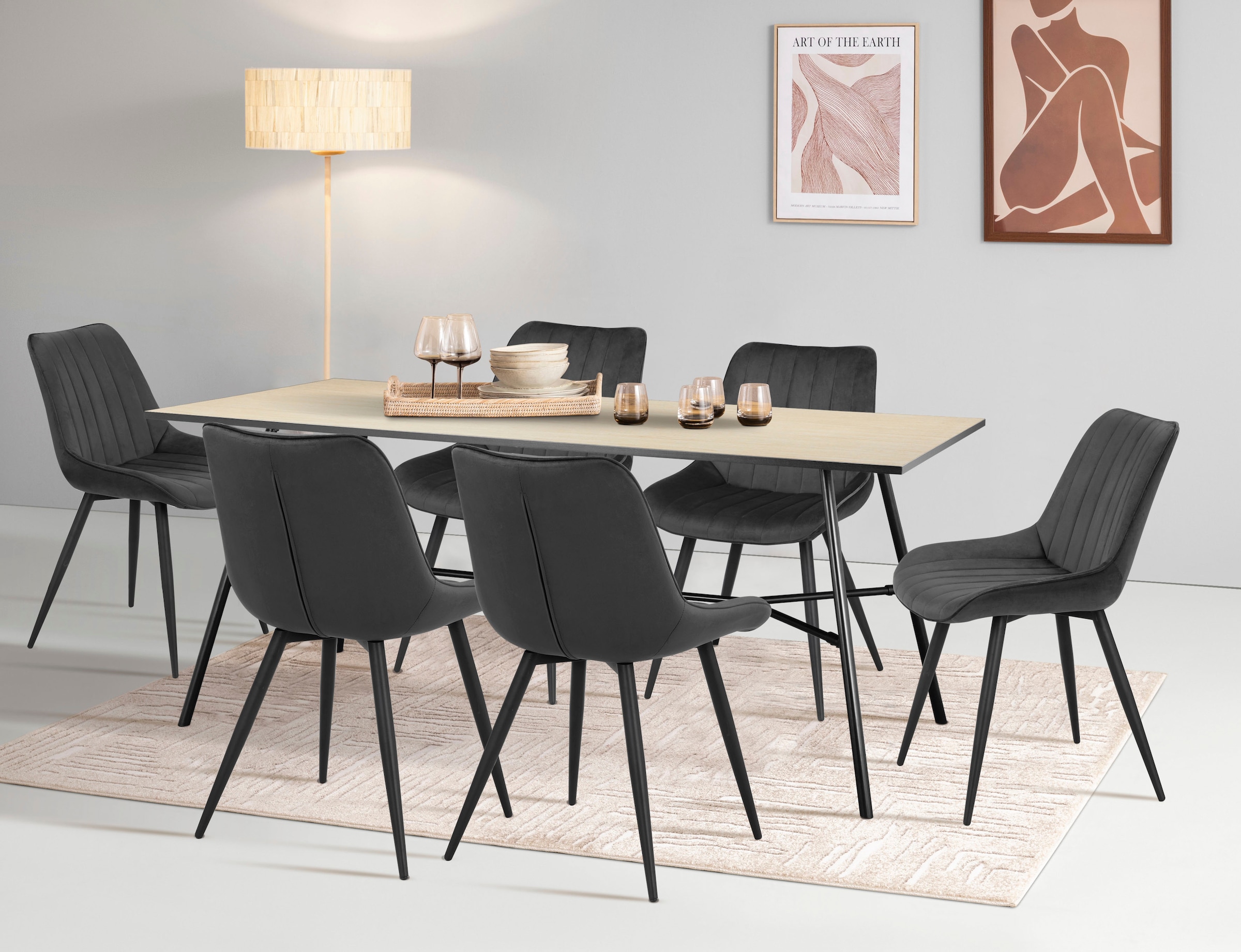 INOSIGN Esszimmerstuhl »Fairview, TOPSELLER!, OTTOs Choice«, (Set), 4 St., Samtvelours, Polsterstuhl mit weichem Samtveloursbezug, Metallgestell