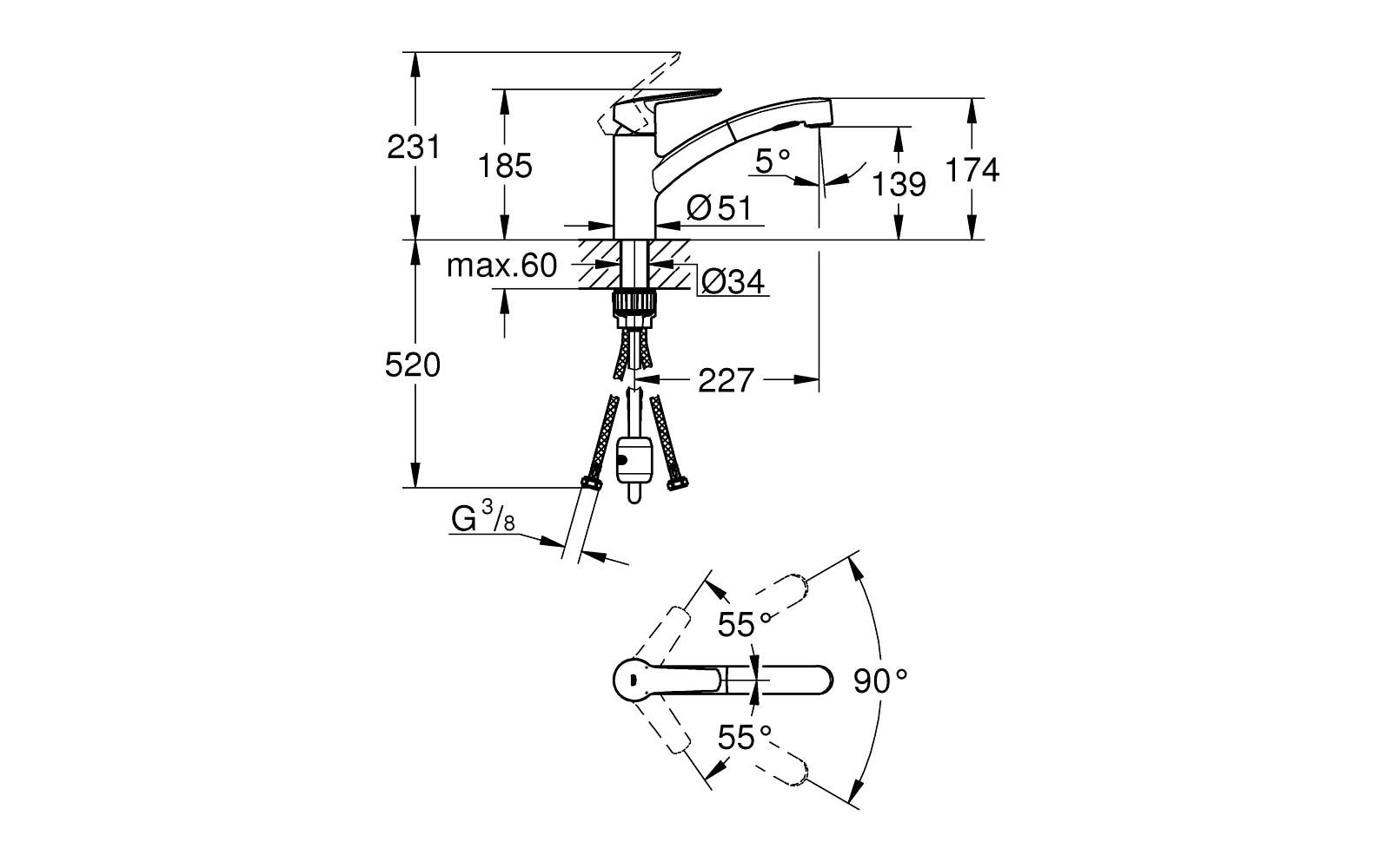 Grohe Küchenarmatur »QF Start OHM sink Dual Spray«