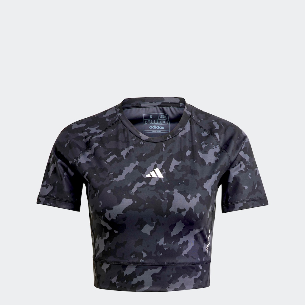 adidas Performance T-Shirt »TECHFIT CAMO PRINT CROP TRAINING«