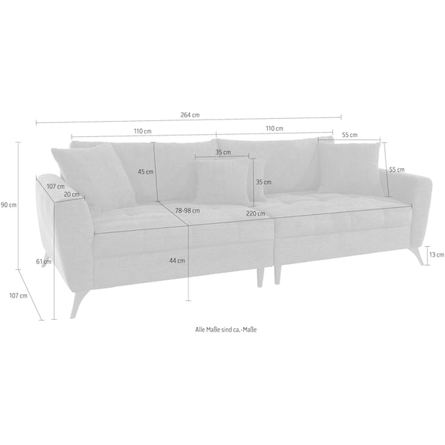 ❤ INOSIGN Big-Sofa »Lörby«, auch mit Aqua clean-Bezug, feine Steppung im  Sitzbereich, lose Kissen ordern im Jelmoli-Online Shop