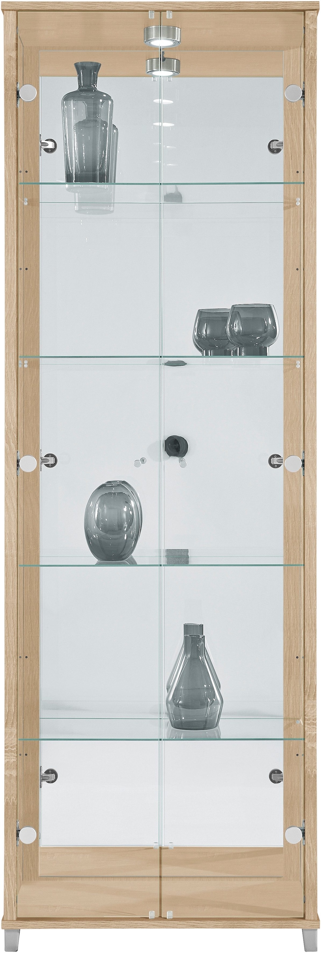 fif möbel Vitrine »OPTIMA«, Standvitrine, Vitrinenschrank, Glasvitrine, Sammlervitrine, LED