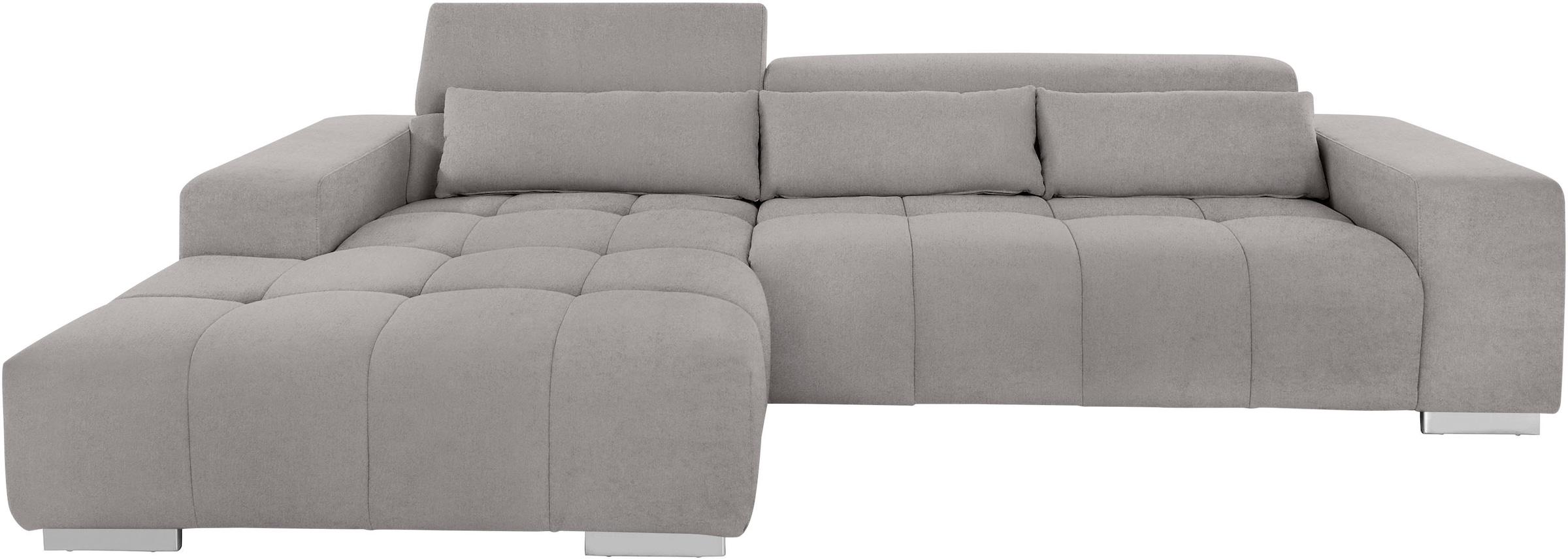 COTTA Ecksofa »Orion L-Form«, mit Recamiere, inkl. verstellbaren Kopfstützen und 3 Kissen