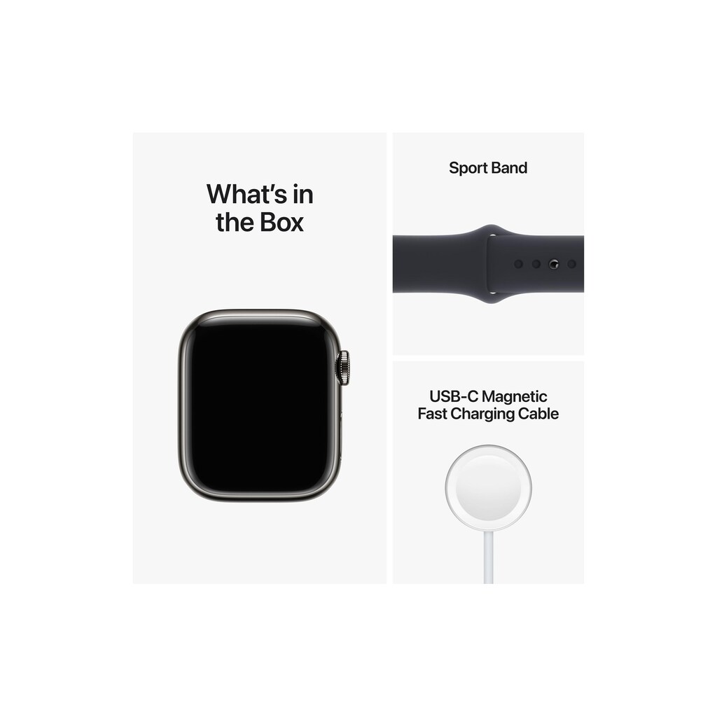Apple Smartwatch »Series 8, Edelstahlgehäuse«, (Watch OS)