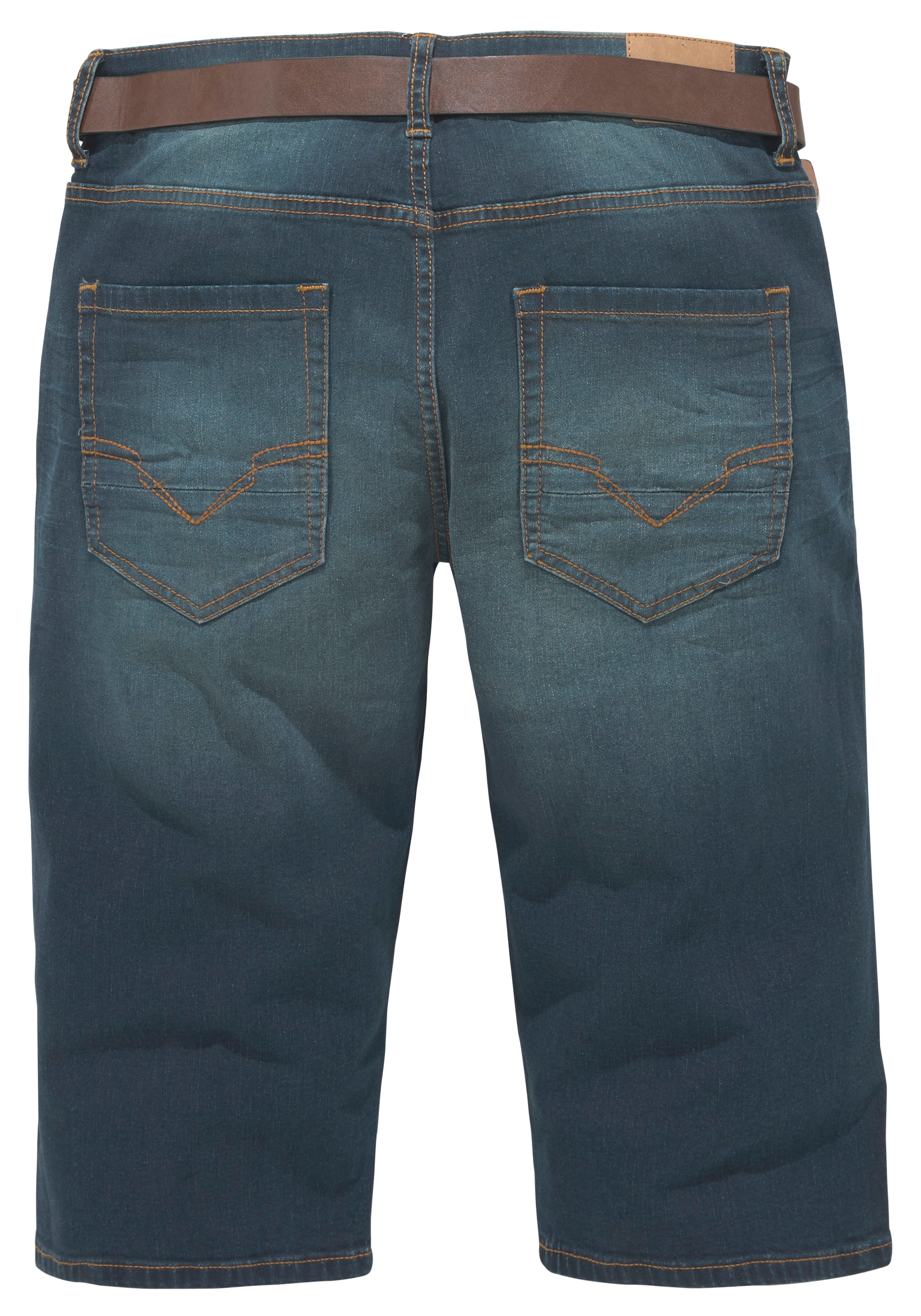 H.I.S Jeansbermudas »HANTZ«, (Set, 2 tlg., mit abnehmbarem Gürtel), Ökologische, wassersparende Produktion durch Ozon Wash