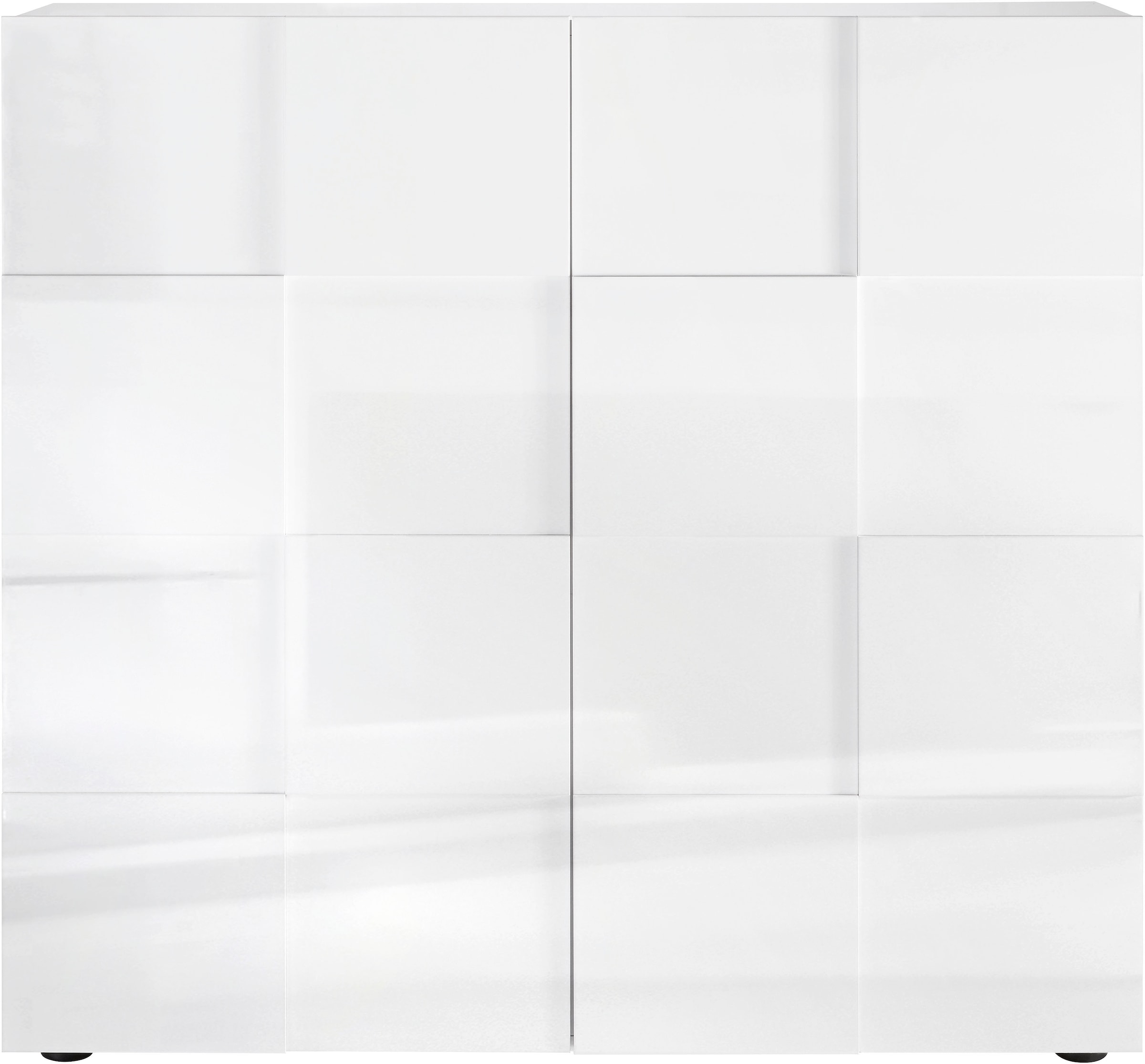 INOSIGN Highboard »Dama Höhe 111 cm, Breite 121 cm, Kommode 2 Türen, Hochkommode«, Front in 3D-Optik, viel Stauraum, verschiedene Farben