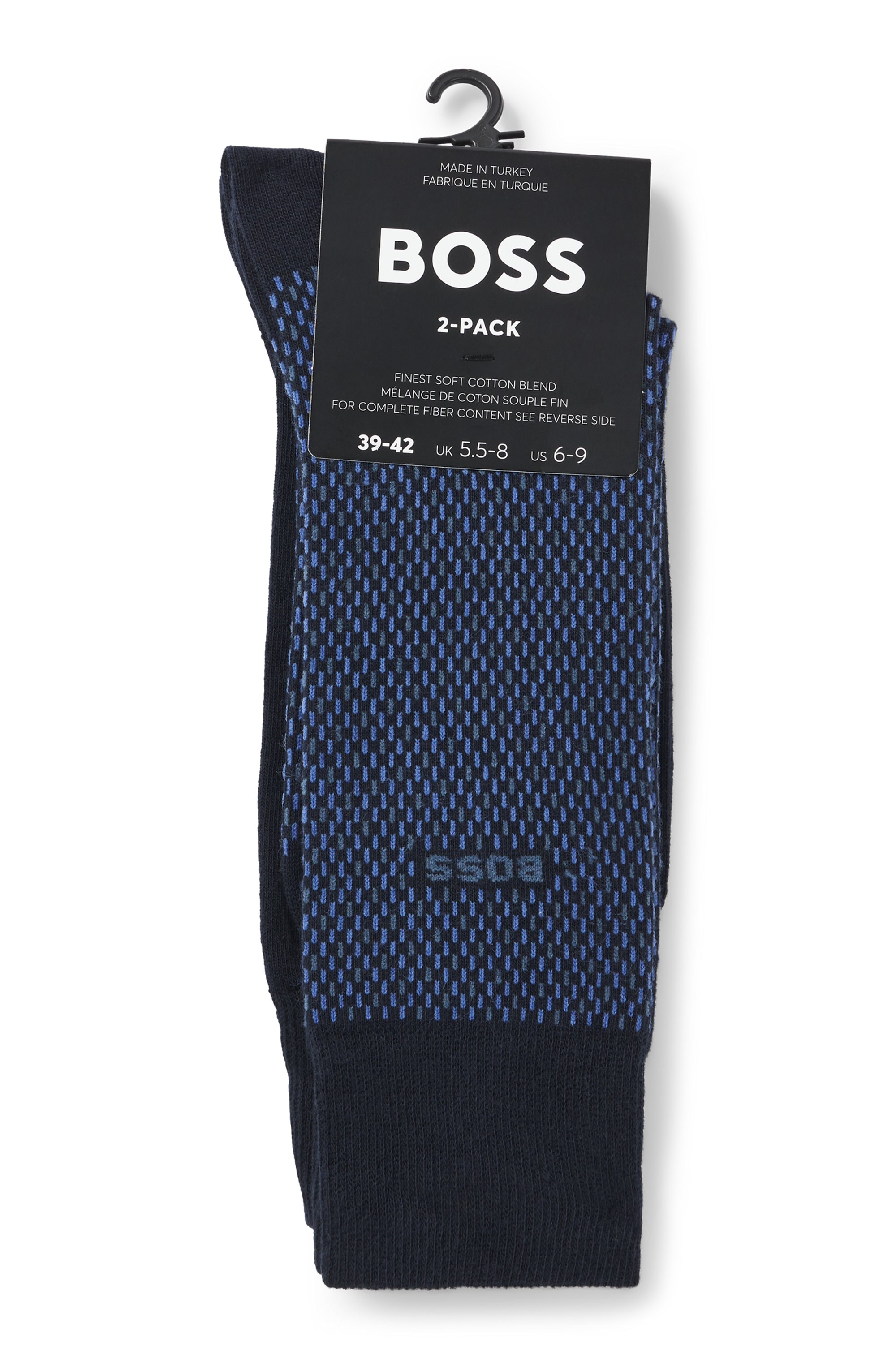 BOSS Socken »2P RS Minipattern CC«, (Packung, 2er Pack), mit BOSS Schriftzug