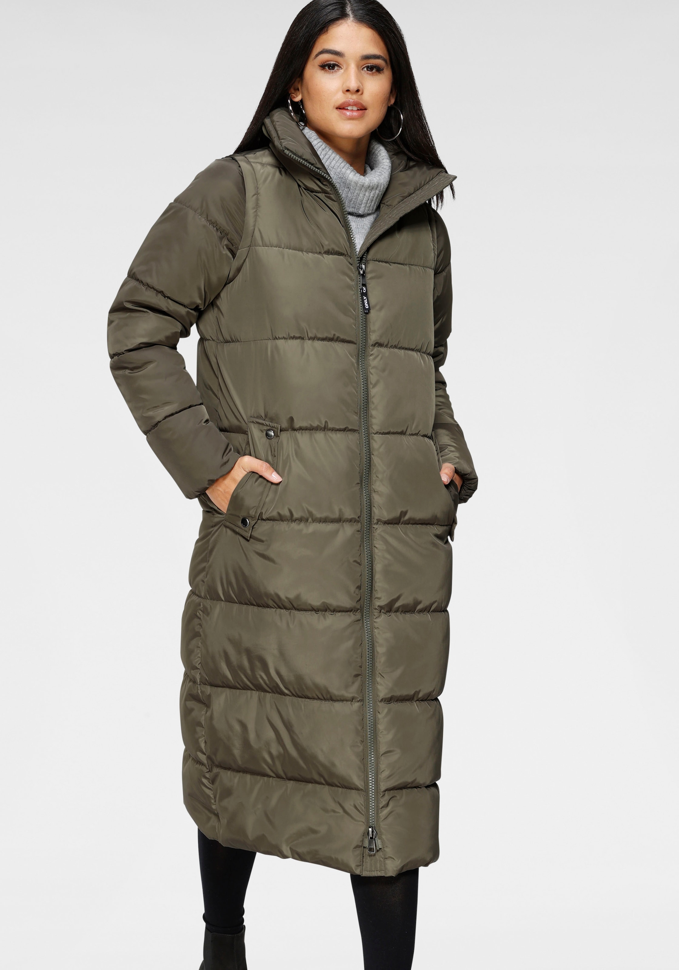 ONLY Steppmantel »ONLIRINA X-LONG 2IN1 PUFFER OTW«, auch als Weste tragbar