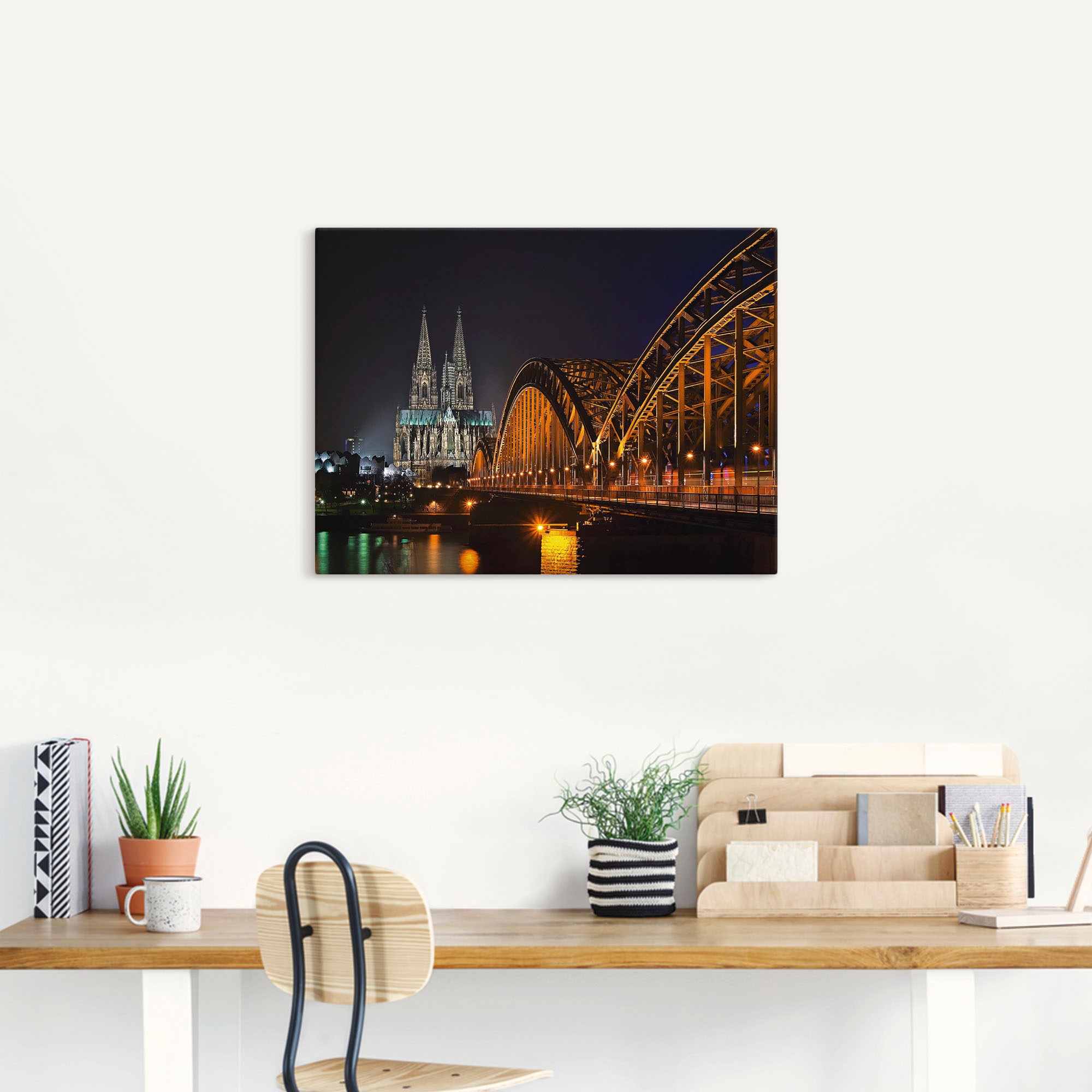 Artland Wandbild »Kölner Dom mit Brücke«, Deutschland, (1 St.)