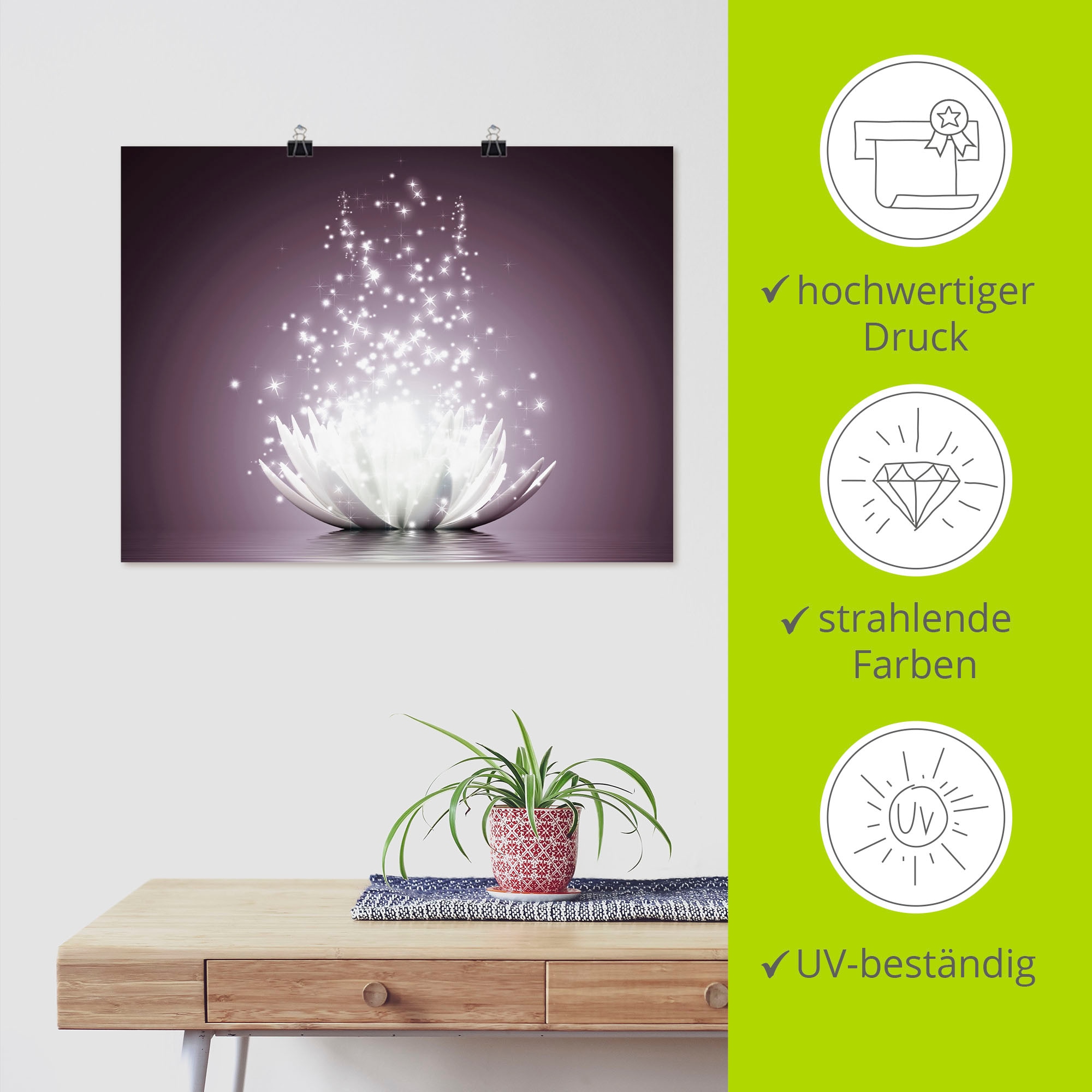 Artland Wandbild »Magie der Lotus-Blume«, Blumen, (1 St.), als Leinwandbild, Poster, Wandaufkleber in verschied. Grössen