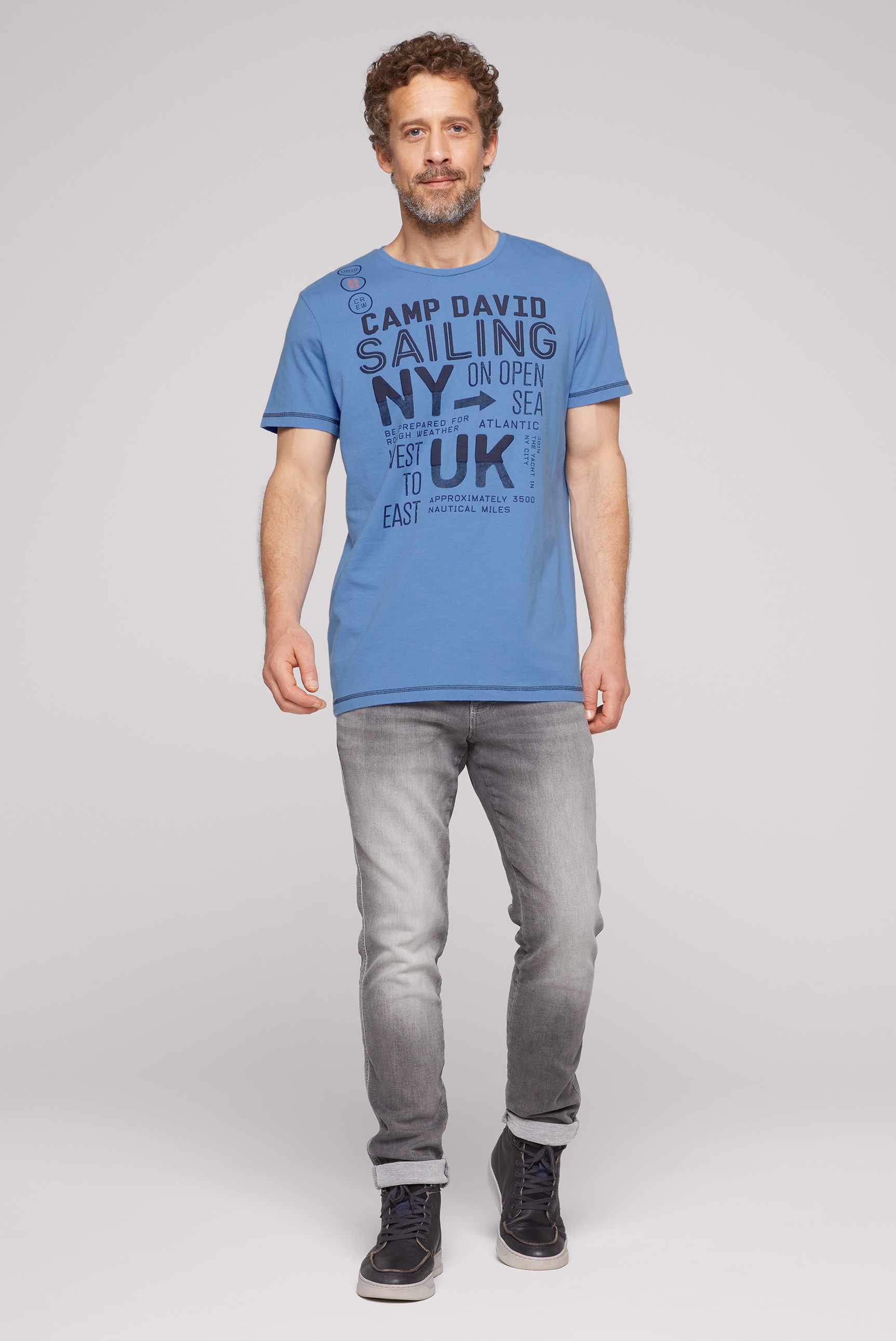 CAMP DAVID T-Shirt, mit kontrastfarbener Steppung