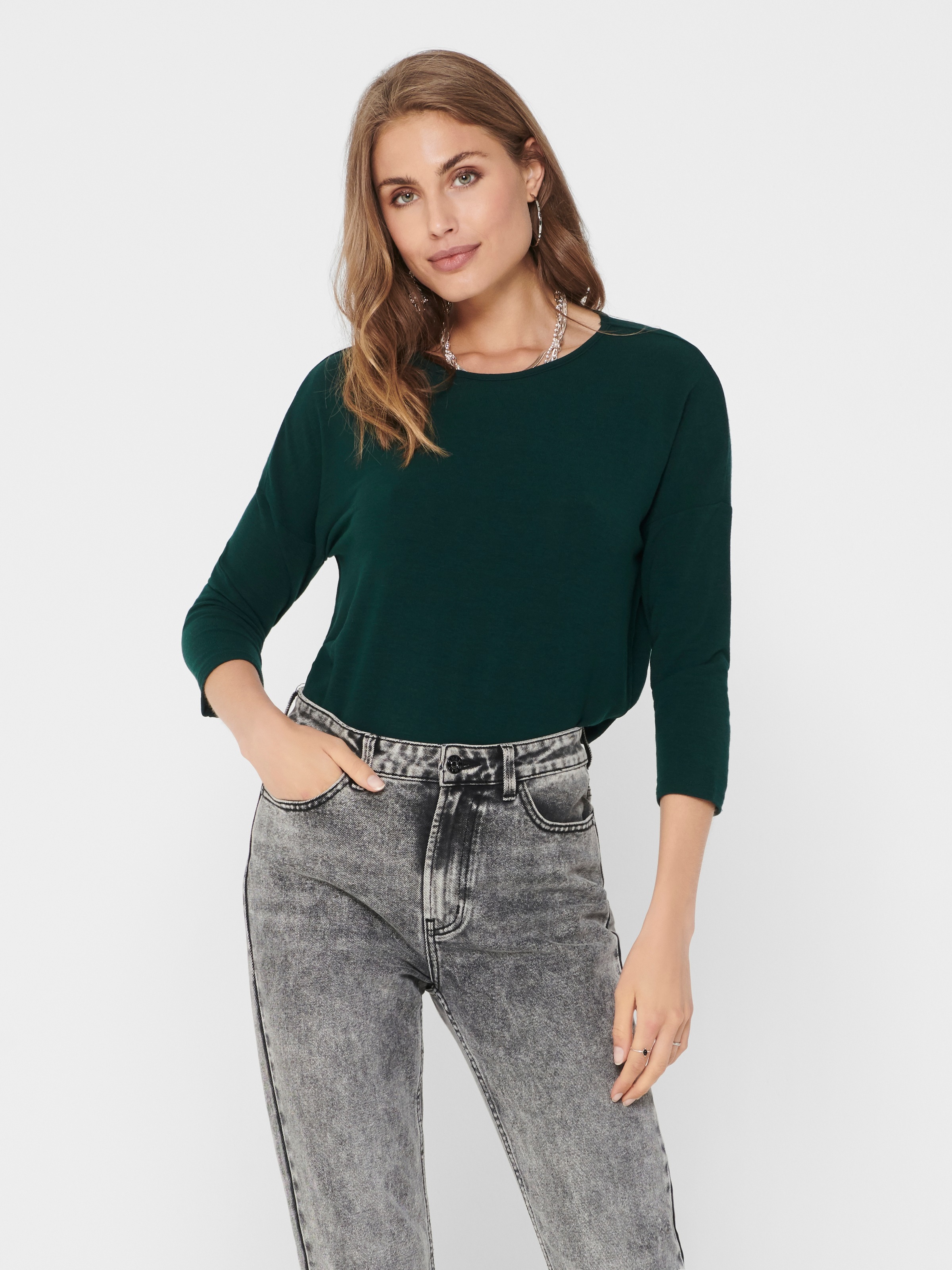 ONLY 3/4-Arm-Shirt »ONLGLAMOUR 3/4 TOP JRS NOOS« in lässiger Oversize-Form