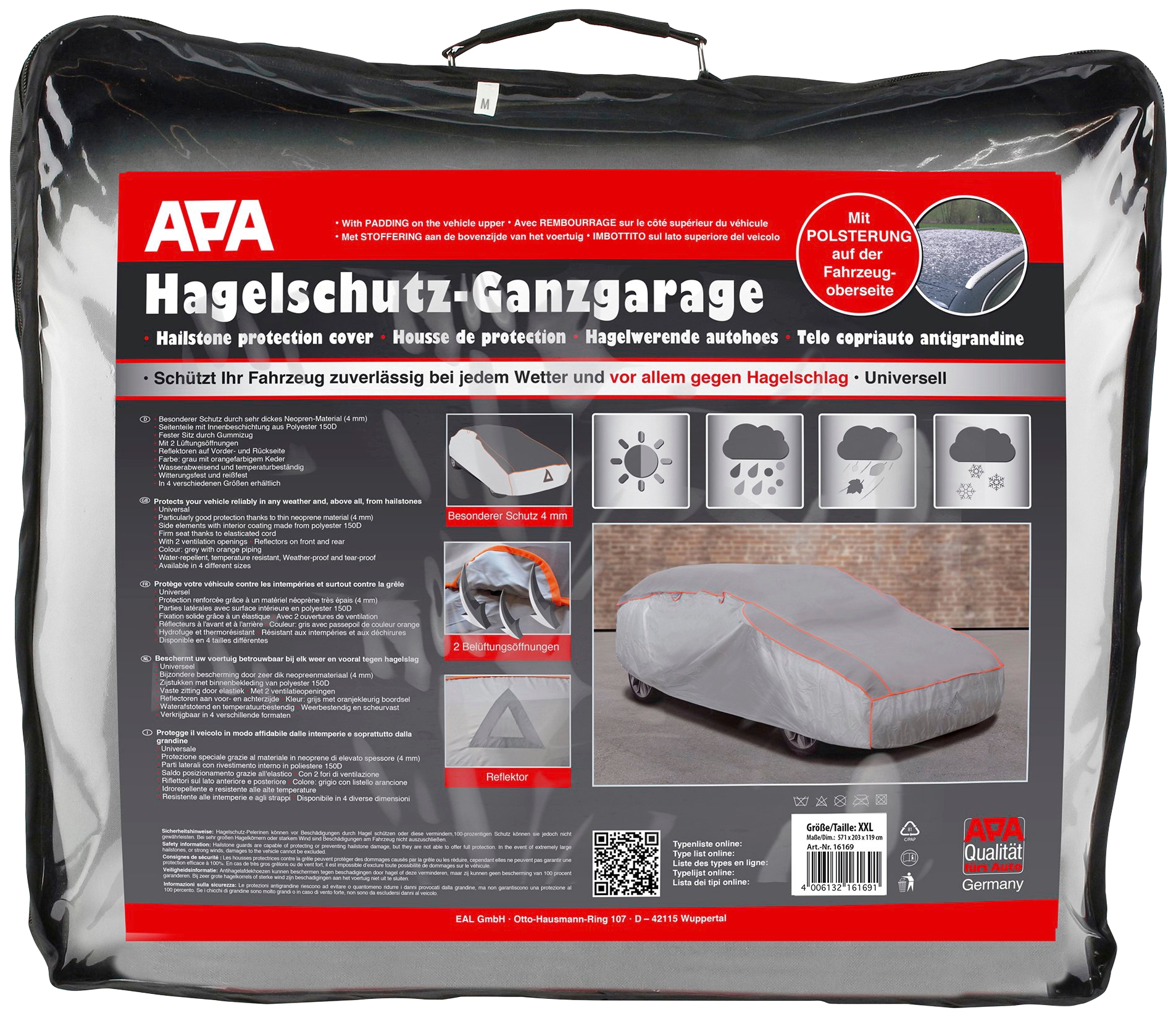 APA Faltgarage »APA 16168 Hagelschutz-Ganzgarage«, mit Gummizug L, 571 x 203 x 119cm