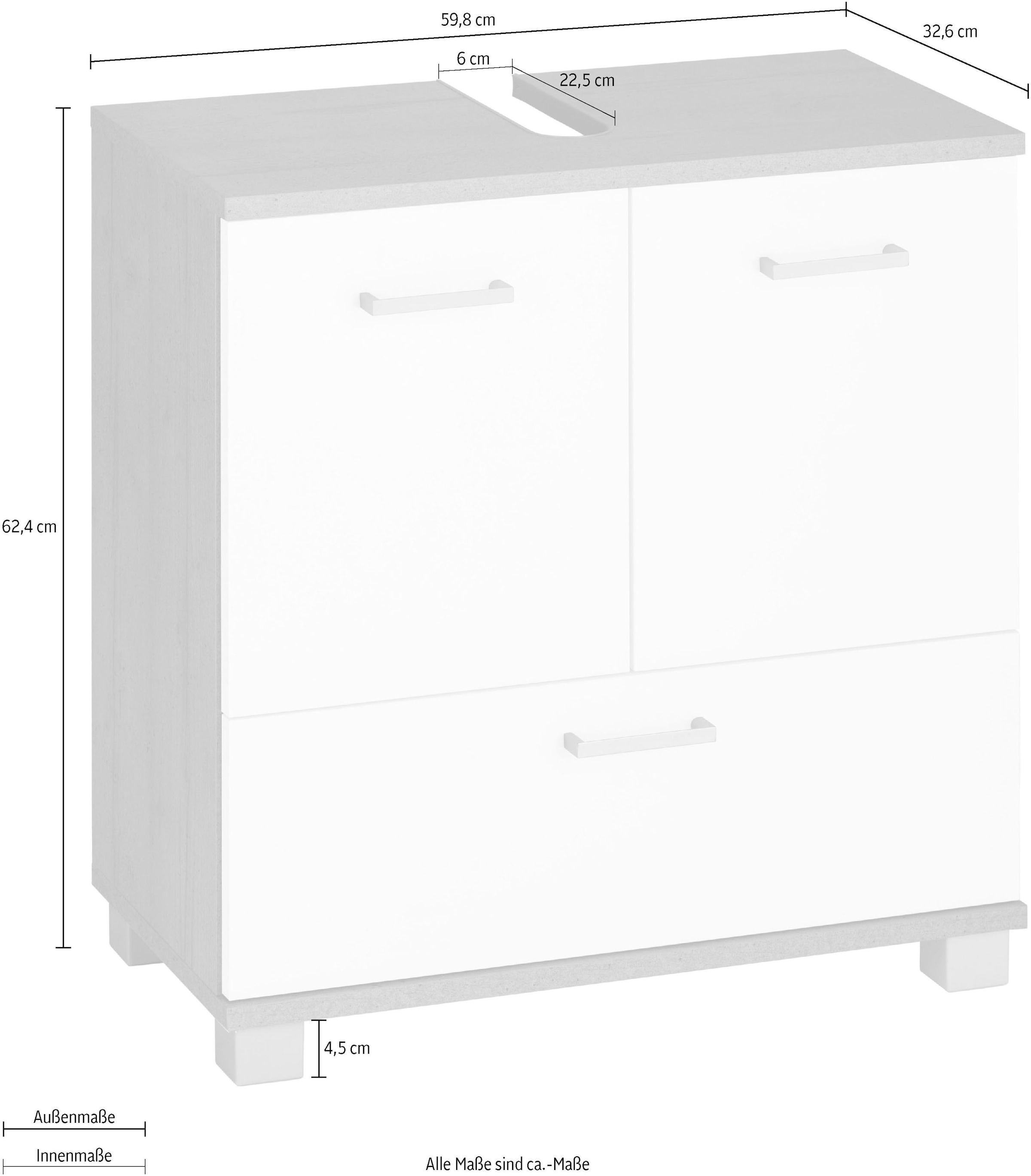 Schildmeyer Waschbeckenunterschrank »Mobes«, Breite 60 Unterschrank Jelmoli-Versand WBU Badezimmerschrank | cm, kaufen Badschrank online