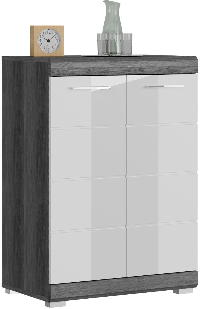 INOSIGN Kommode »SIENA, Breite 60 cm, 2 Türen, 2 Einlegeböden, 3 Fächer« hochwertige Rillenfräsung in MDF Front, Schuhkommode, Schuhschrank, Anrichte, Sideboard