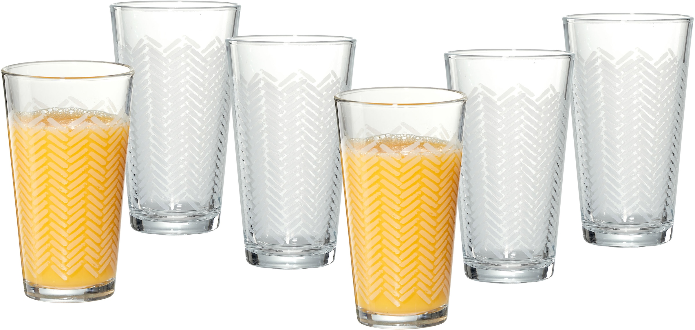 Ritzenhoff & Breker Longdrinkglas »Happy, Stripes«, (Set, 6 tlg., 6 Longdrinkgläser, je 400 ml), 400 ml, 6-teilig